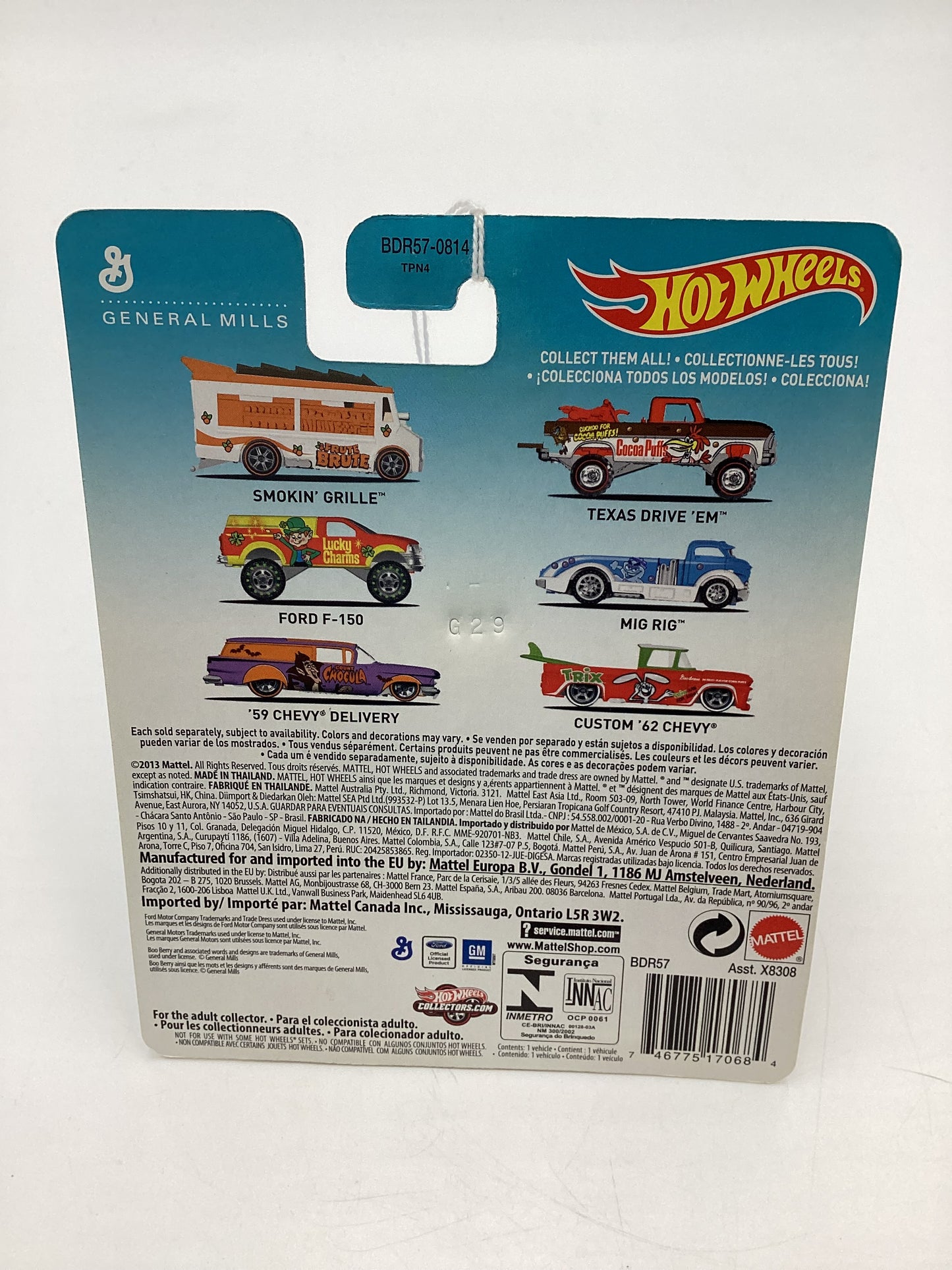 Hot Wheels Pop Culture General Mills Boo Berry Mig Rig Blue/White 262H