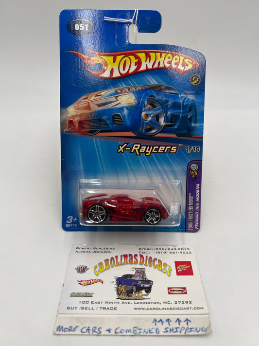 2005 Hot Wheels First Editions X-Raycers #051 Ferrari 360 Modena Red