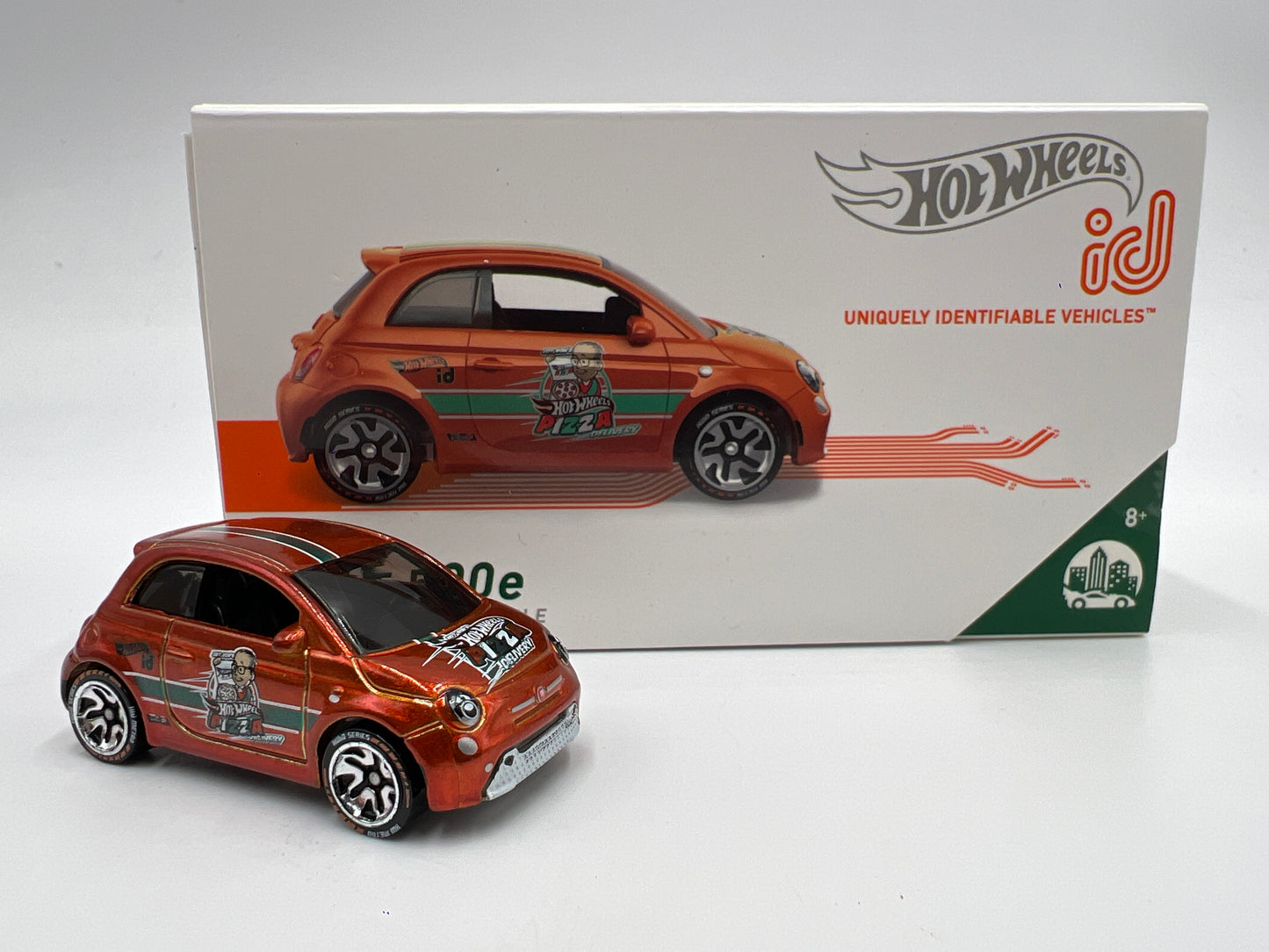 Hot Wheels iD Metro Series 1 #1 Fiat 500e Orange