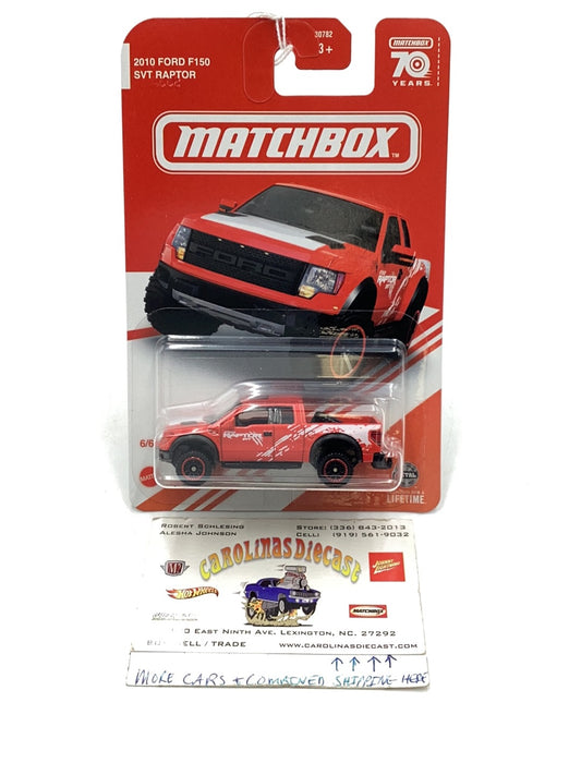 2023 matchbox 70 years Target Red Edition 2010 Ford Raptor EE1