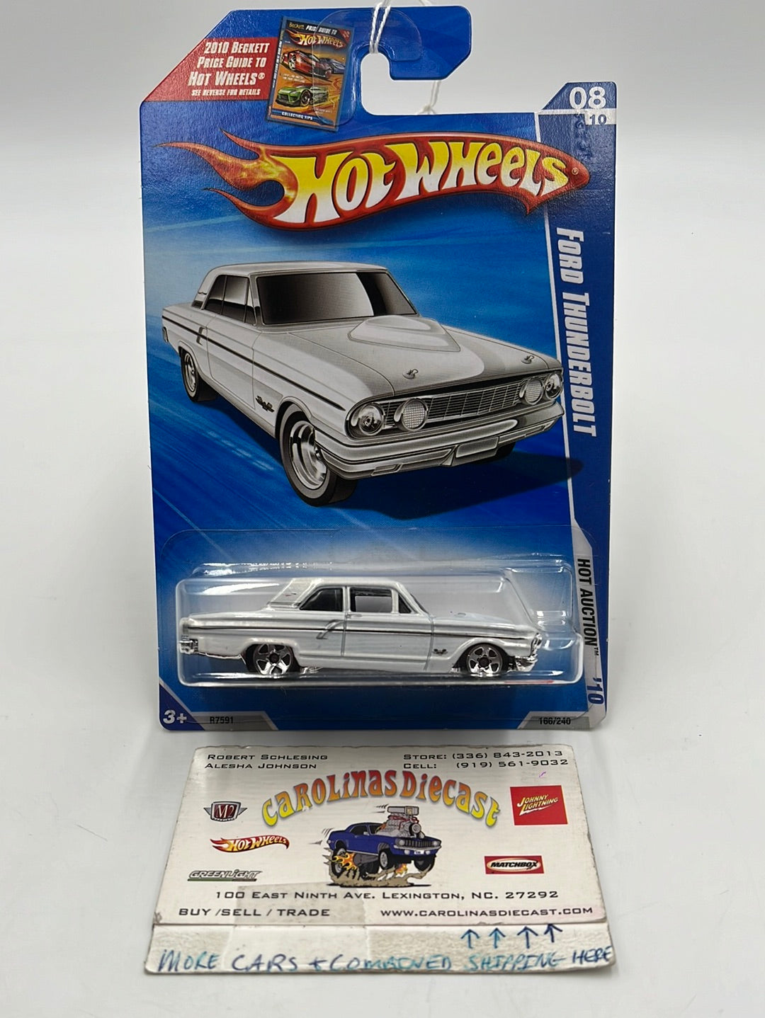 2010 Hot Wheels Hot Auction Ford Thunderbolt White 166/240 23D