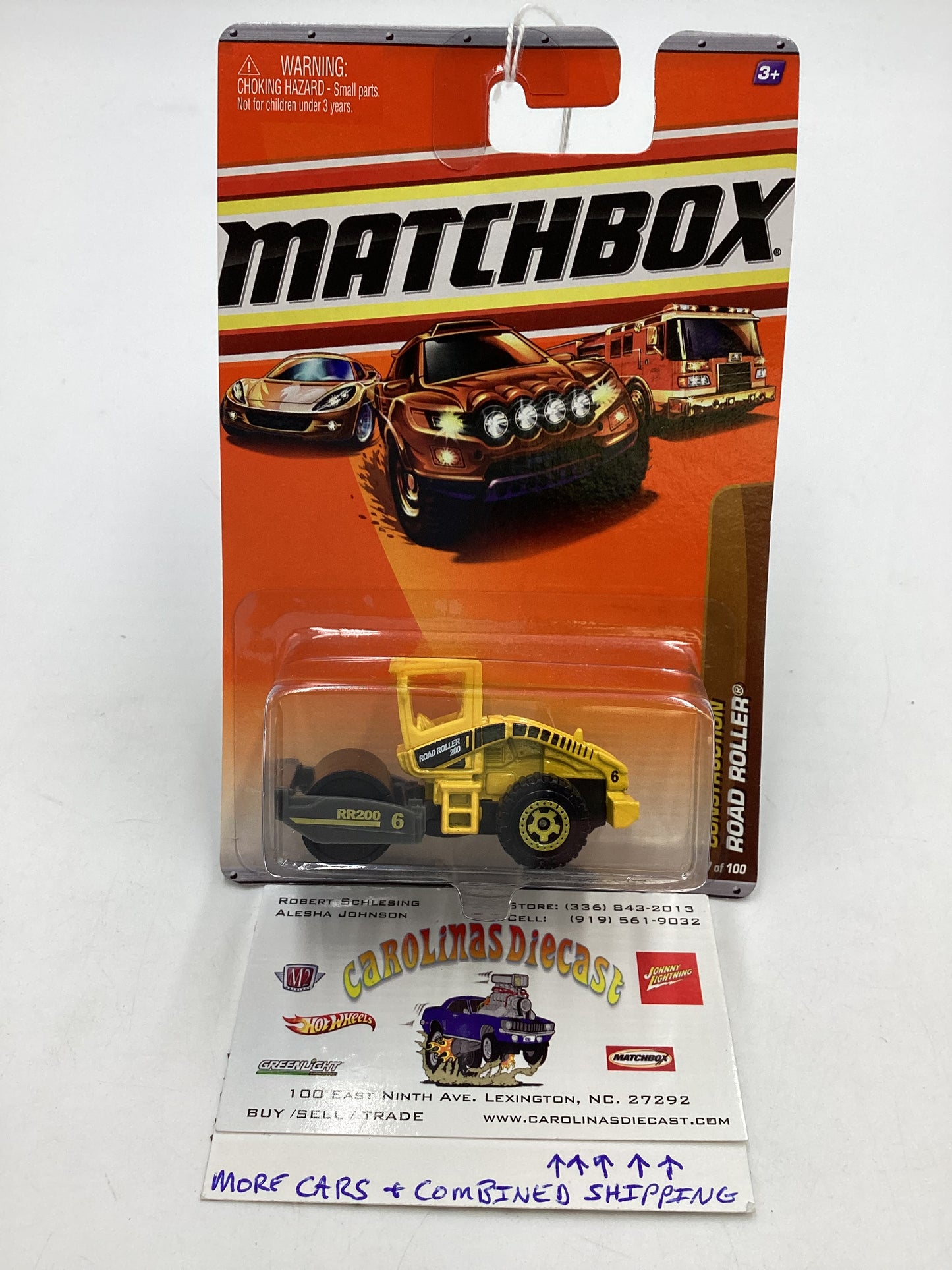 Matchbox #37 Construction Road Roller Yellow 206G