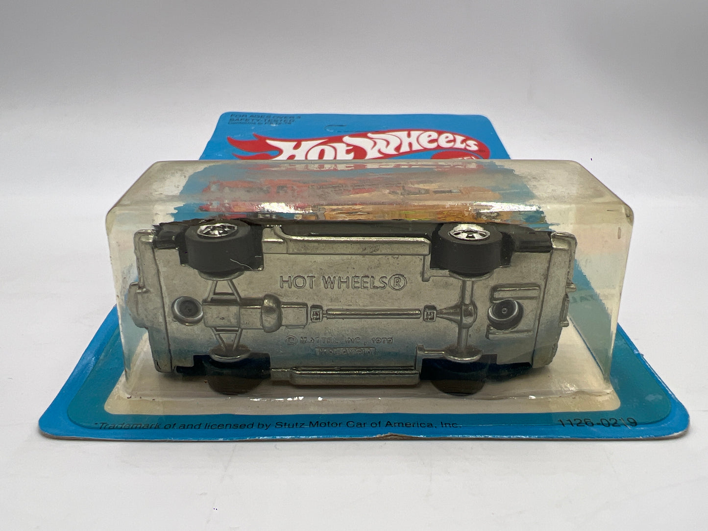 Hot Wheels Original 1982 #1126 Stutz Blackhawk Black W/Protector Bad Card #2