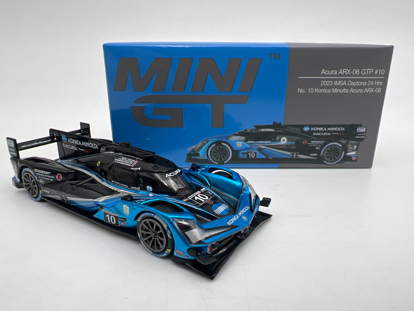 Mini GT #685 Acura ARX-06 GTP #10 2023 IMSA Daytona 24 Hrs Konica Minolta