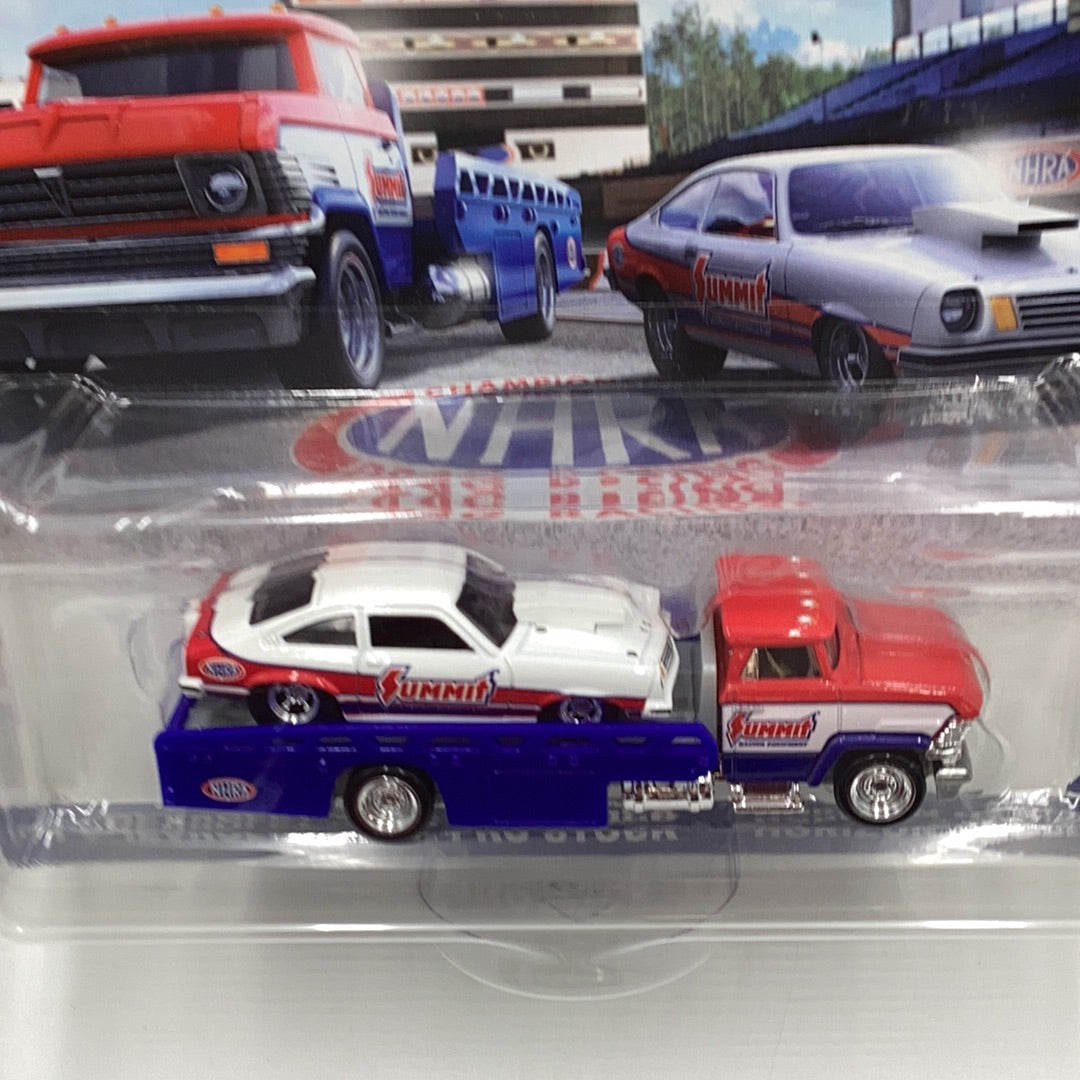 Hot wheels car culture team transport #34 74 Chevrolet Vega Pro Stock  Horizon Hauler 245i