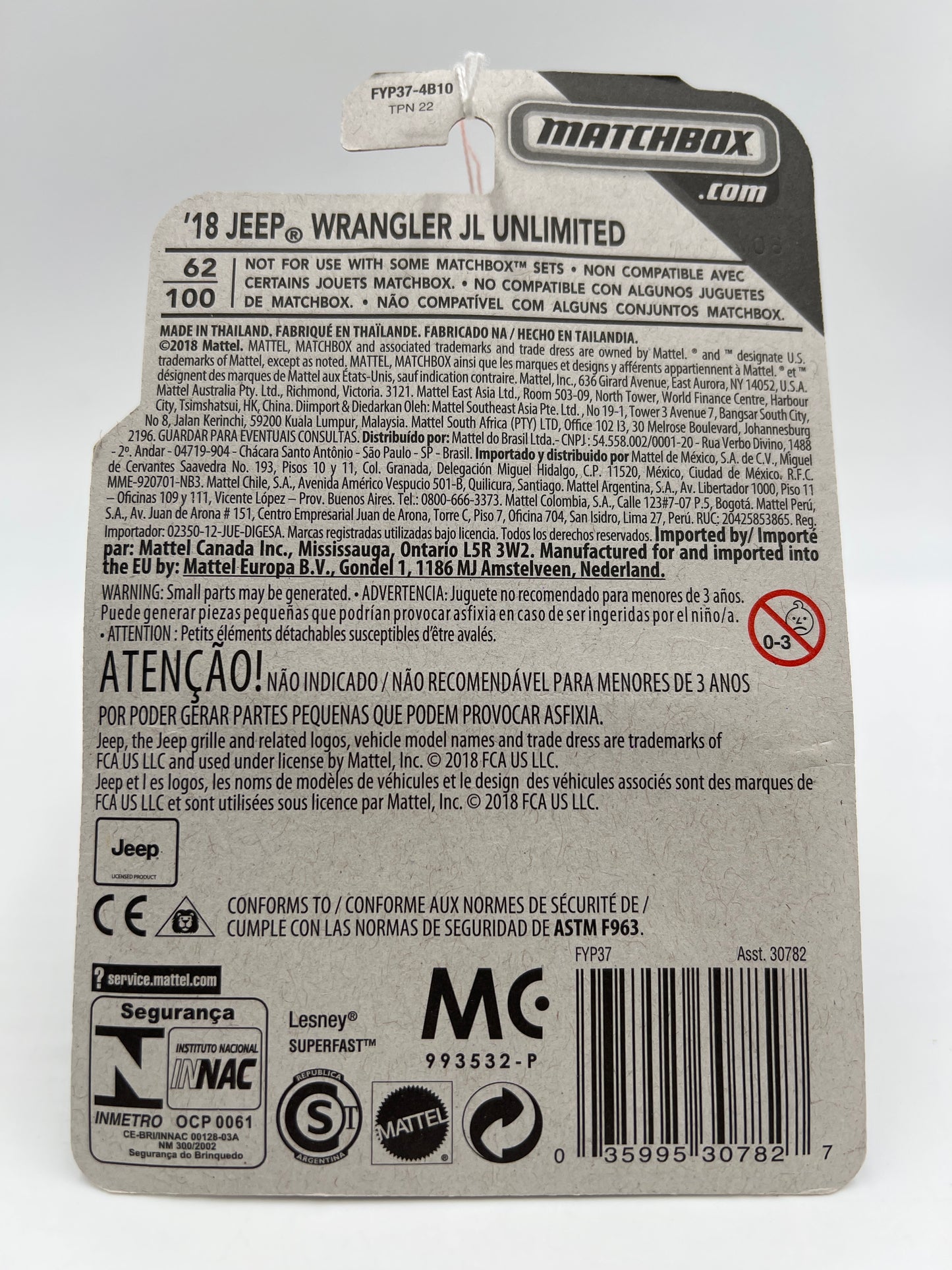 Matchbox MBX Off-Road #62 18 Jeep Wrangler JL Unlimited Green SR