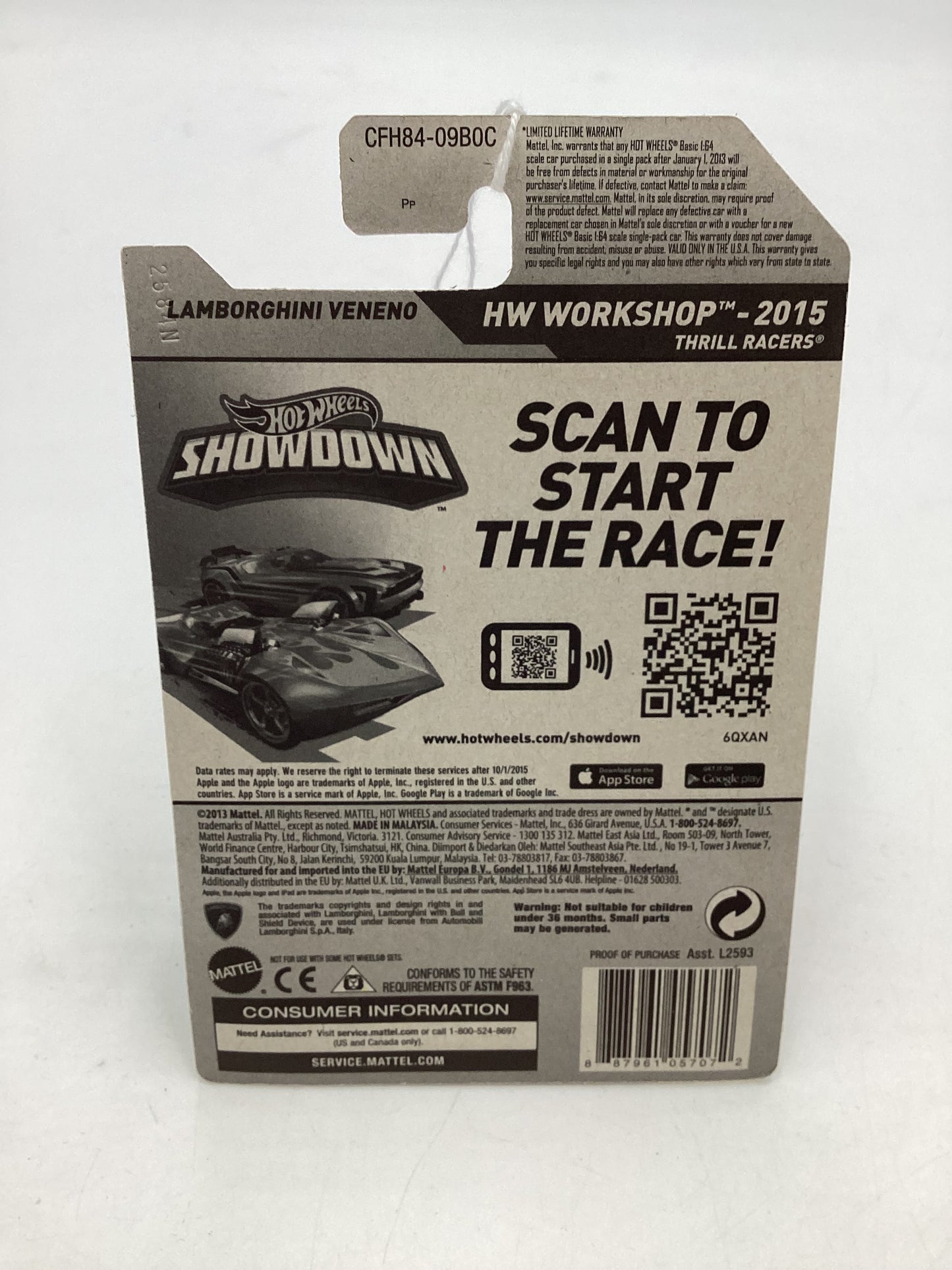 2015 Hot Wheels #189 Lamborghini Veneno Red 101B