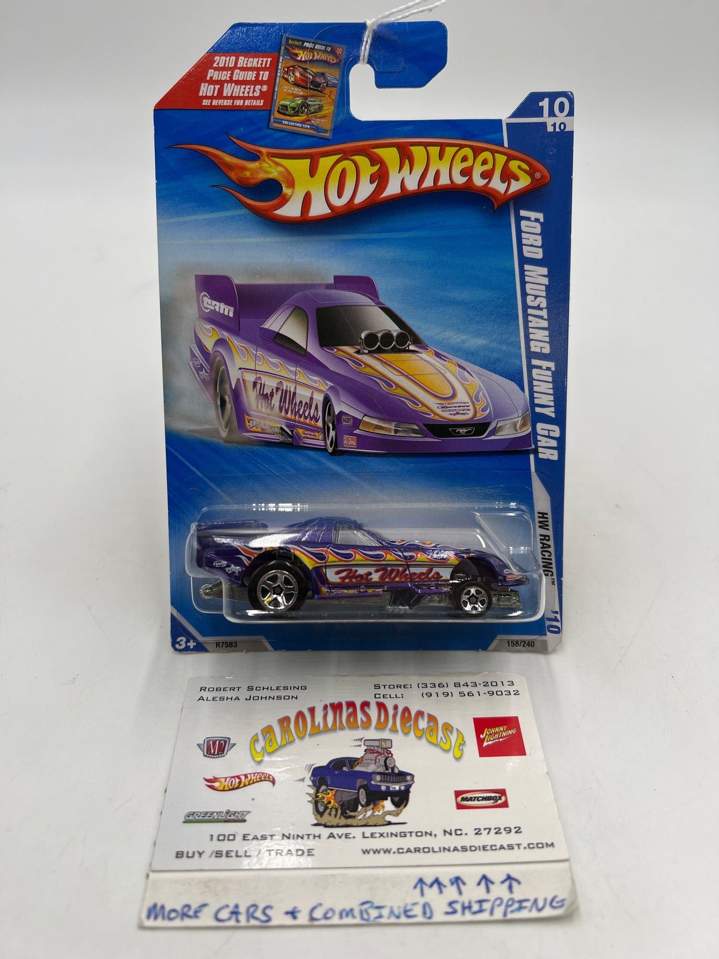 2010 Hot Wheels Racing #158 Ford Mustang Funny Car Purple 22i