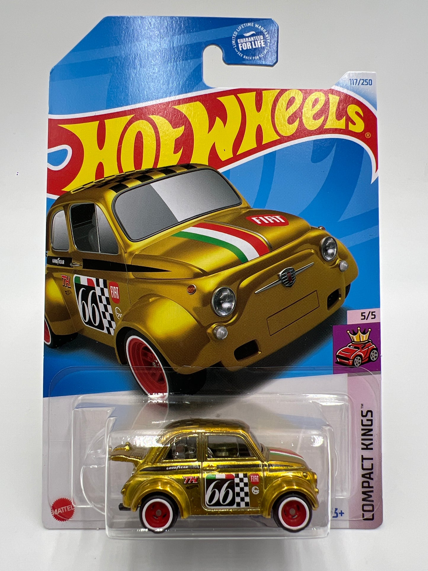 2024 Hot Wheels Super Treasure Hunt #117 60s Fiat 500D Modificado Gold W/Protector