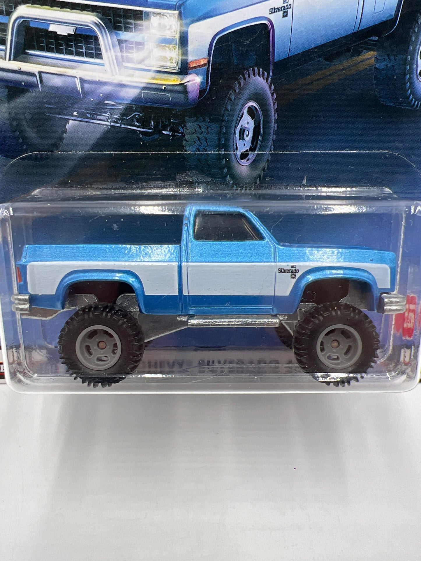 Hot Wheels Premium Boulevard #5 83 Chevy Silverado 4x4 Blue W/Protector Partial Reglue Blister