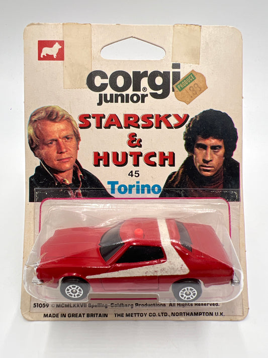 1976 Corgi Junior #45 Starsky & Hutch Ford Torino Red W/Protector VHTF