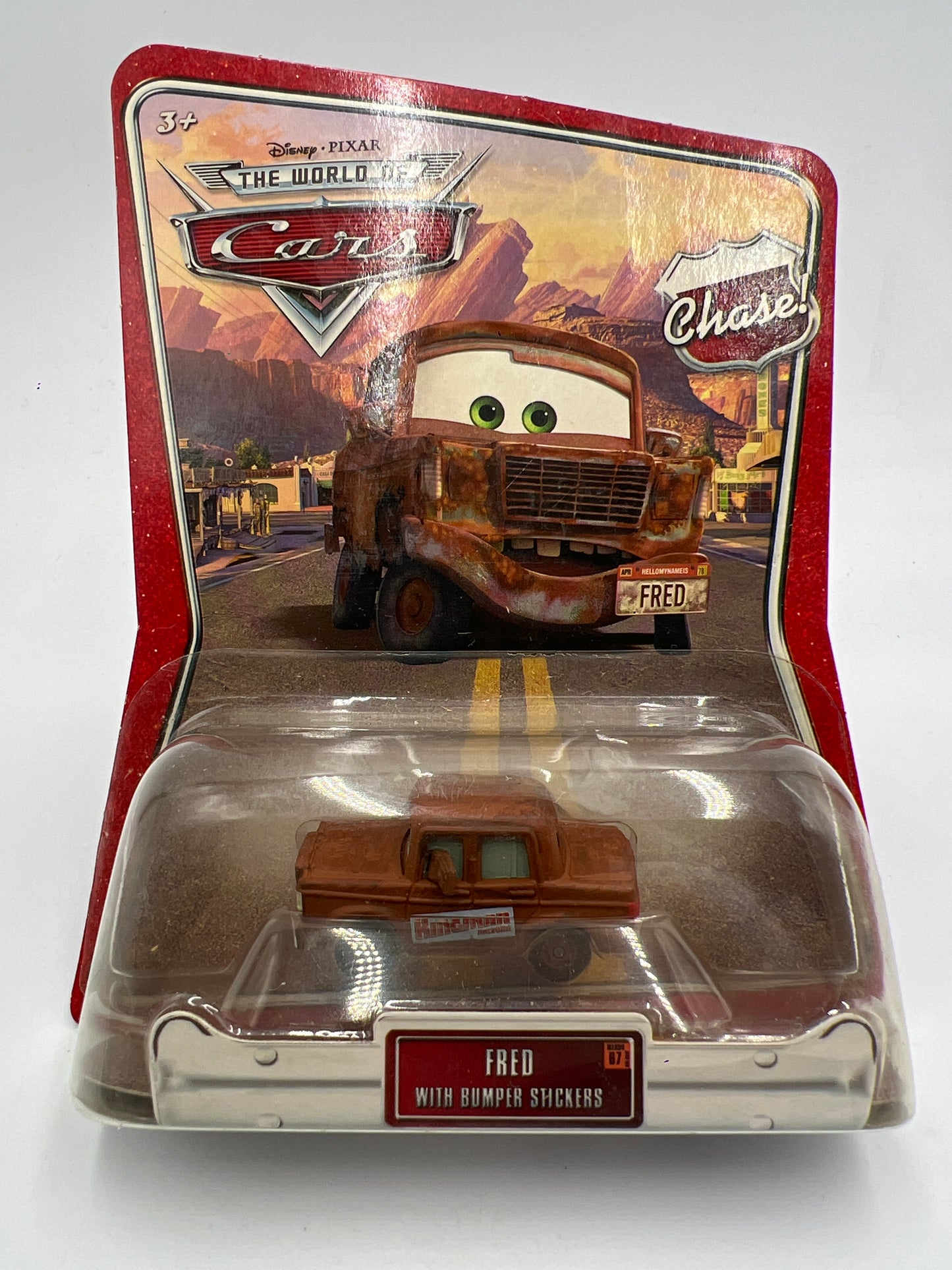 Disney Pixar The World Of Cars #67 CHASE Fred With Bumper Stickers Loose Blister