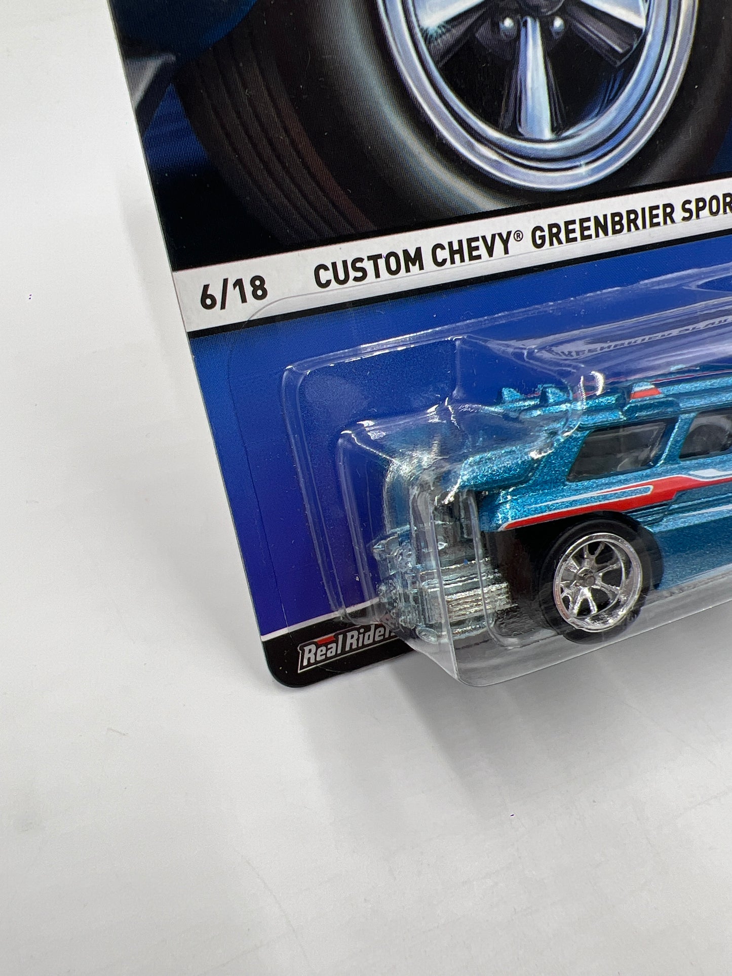 Hot Wheels Premium Real Riders #6 Custom Chevy Greenbrier Sports Wagon Blue