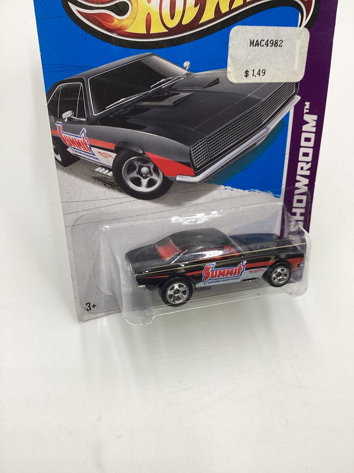 Hot Wheels 2013 #244 67 Camaro Summit Black International card