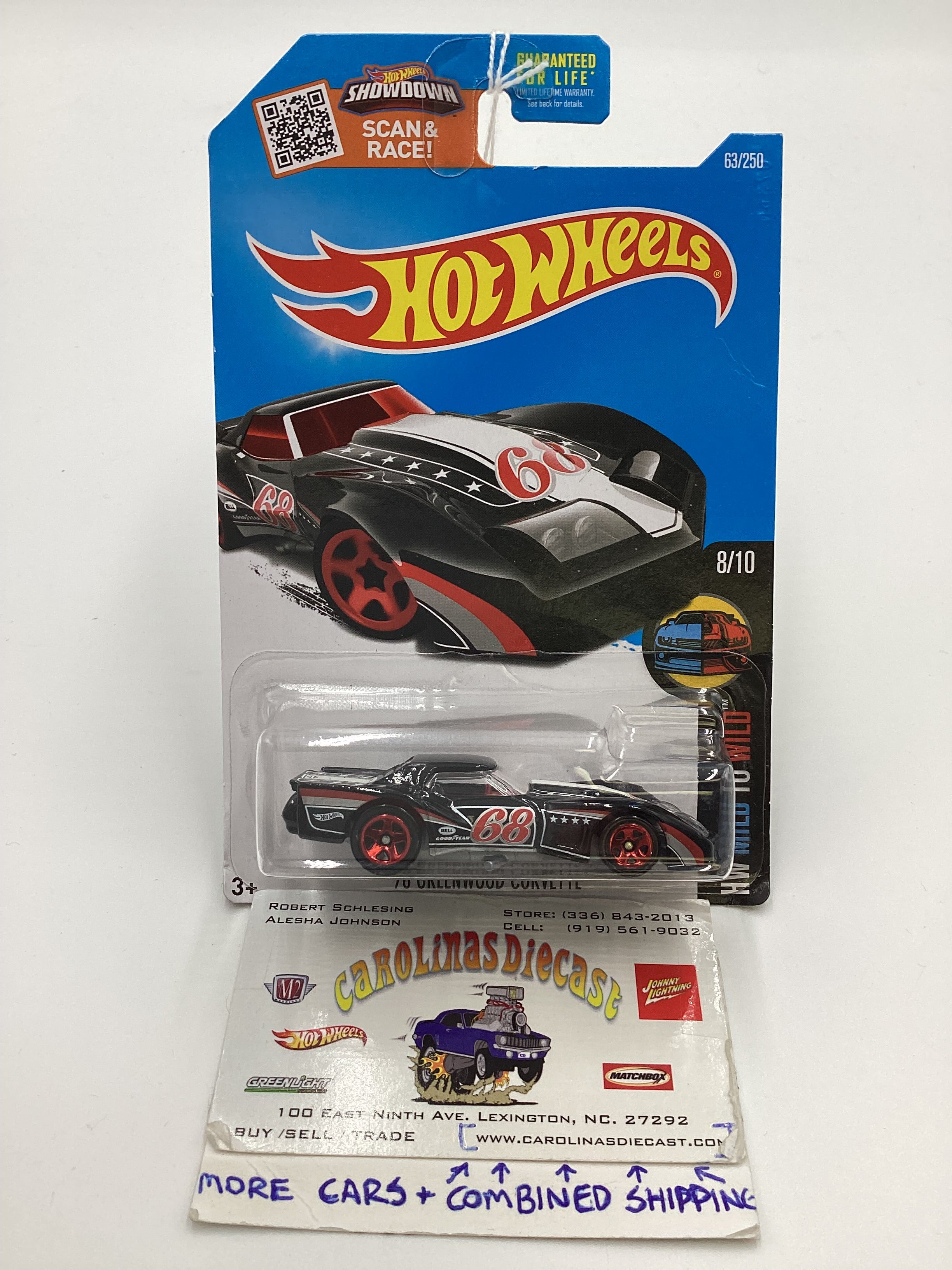 2016 Hot Wheels #63 76 Greenwood Corvette Black 16A – carolinasdiecast