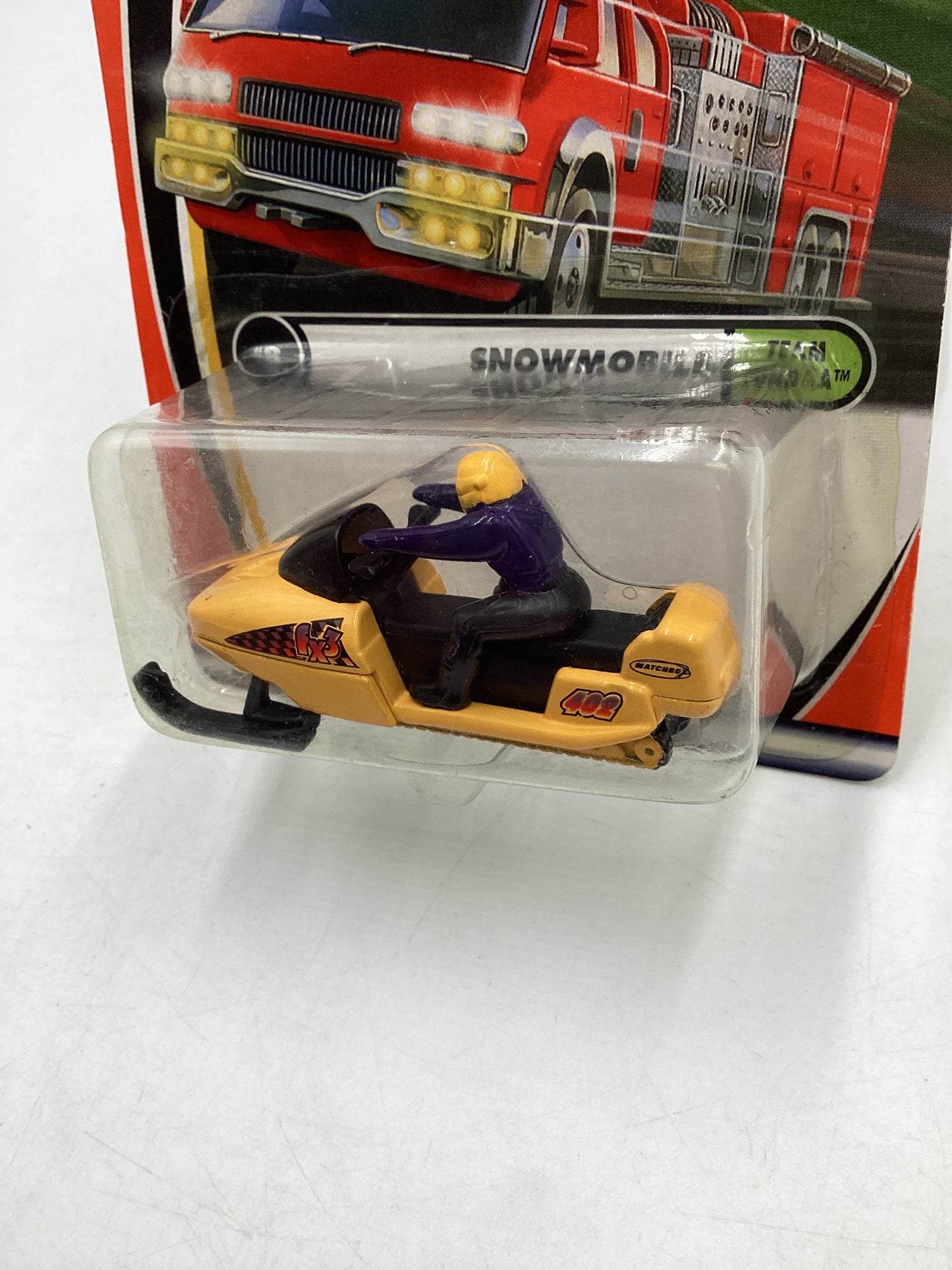 Matchbox #8 Team Tundra Snowmobile Yellow 207E