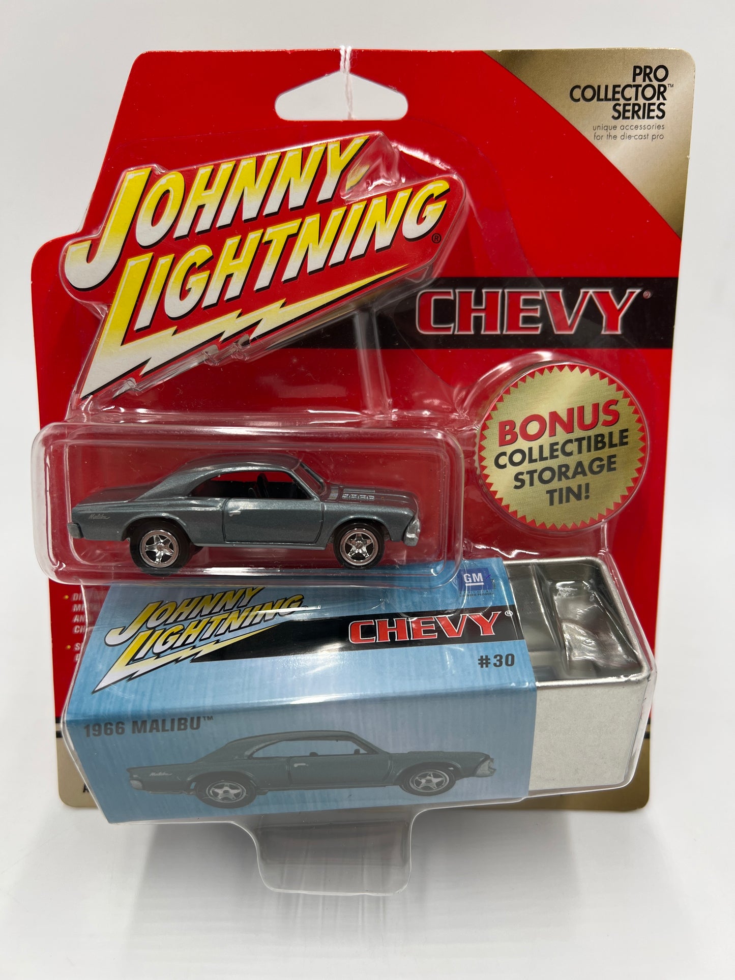 Johnny Lightning Pro Collector Series W/Storage Tin #30 1966 Chevy Malibu 227E