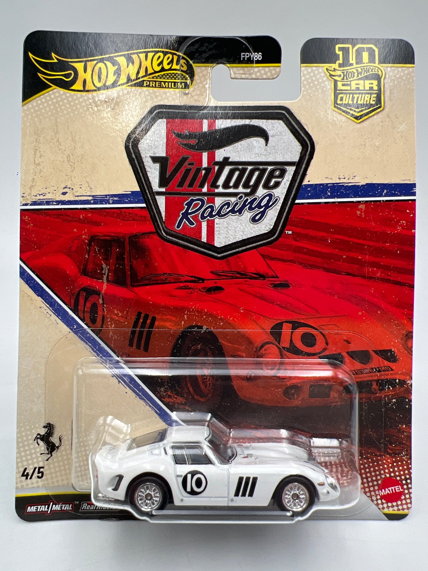 2026 Hot Wheels Premium Vintage Racing #4 Ferrari 250 GTO White