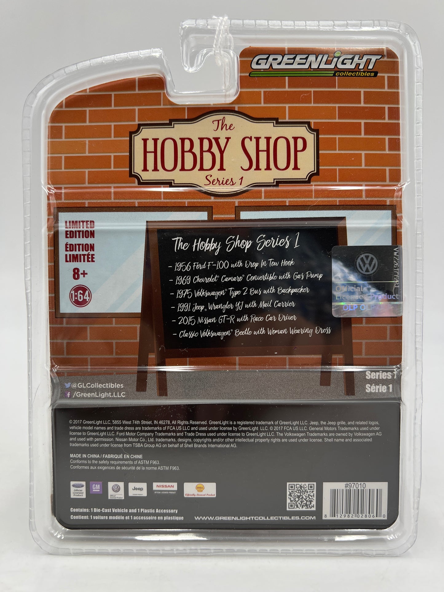 Greenlight The Hobby Shop Series 1 Classic Volkswagen Beetle With Woman Wearing Dress 182D