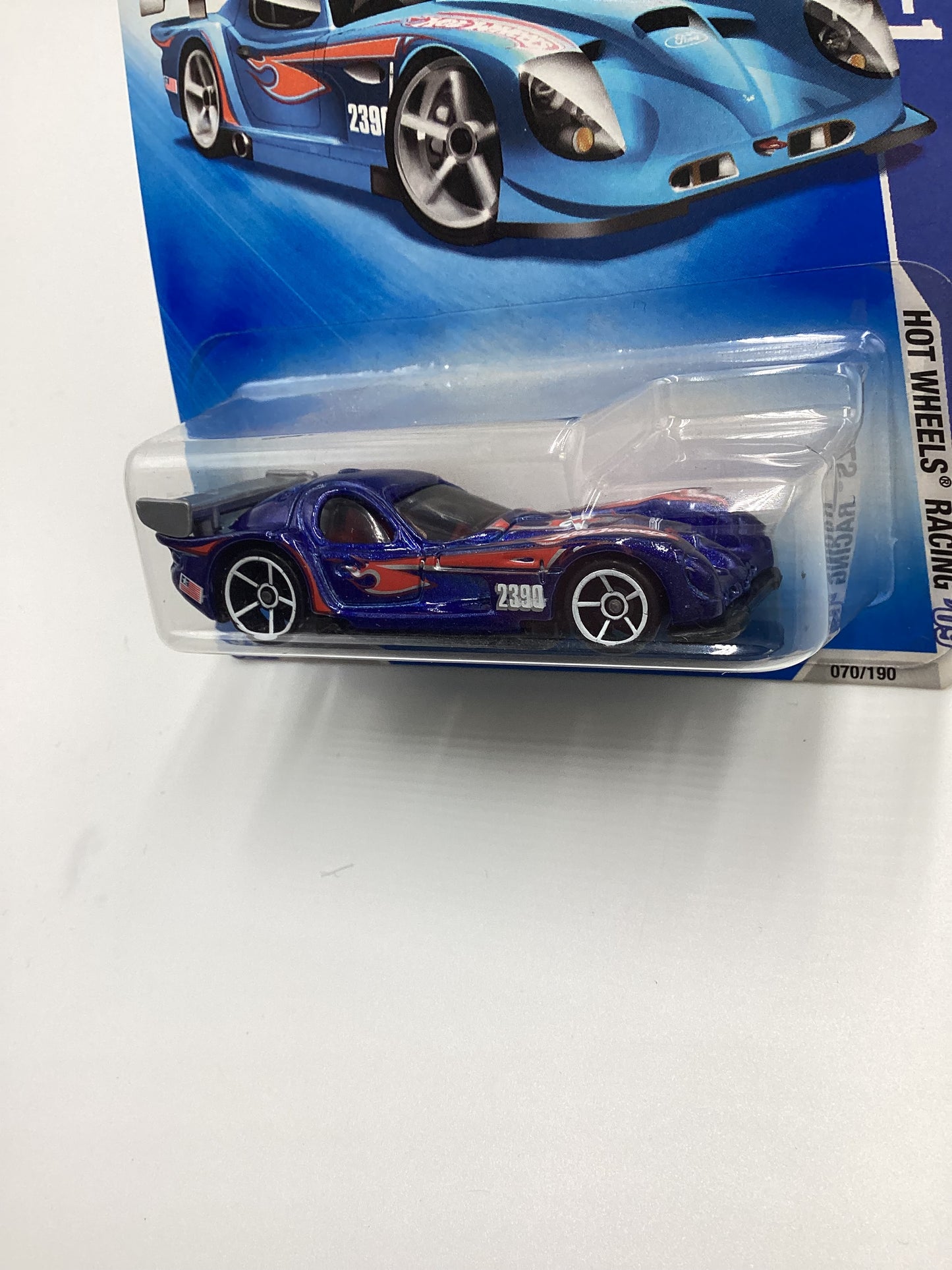 2009 Hot Wheels #070 Panoz GTR-1 Blue OH5 White Wheels 59B