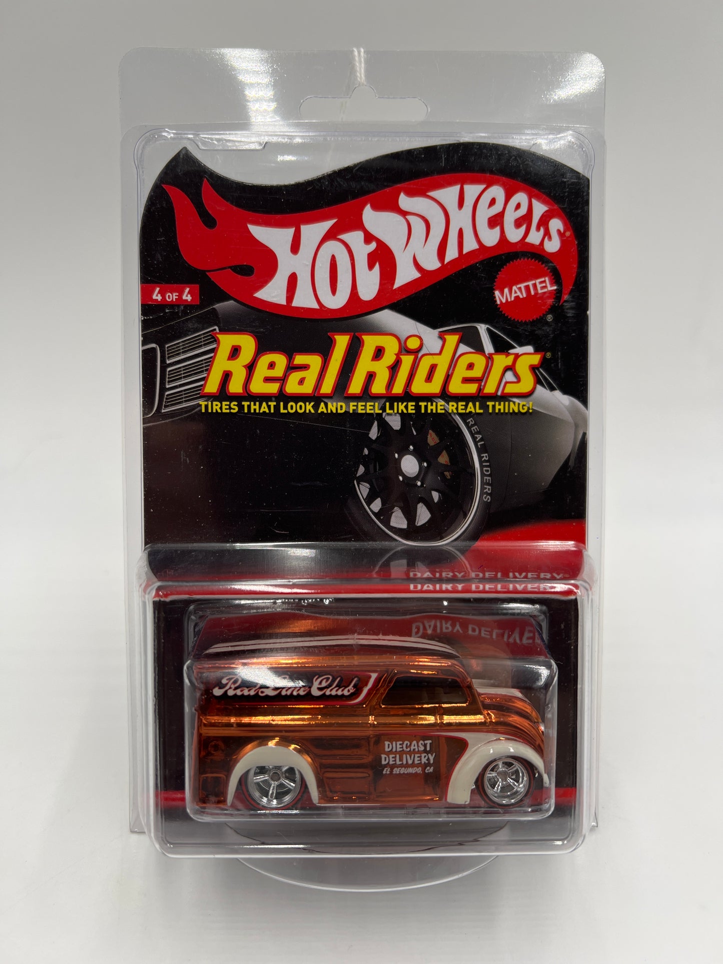 Hot Wheels RLC Real Riders Series 12 #4 2865/4500 Dairy Delivery Orange W/Protector