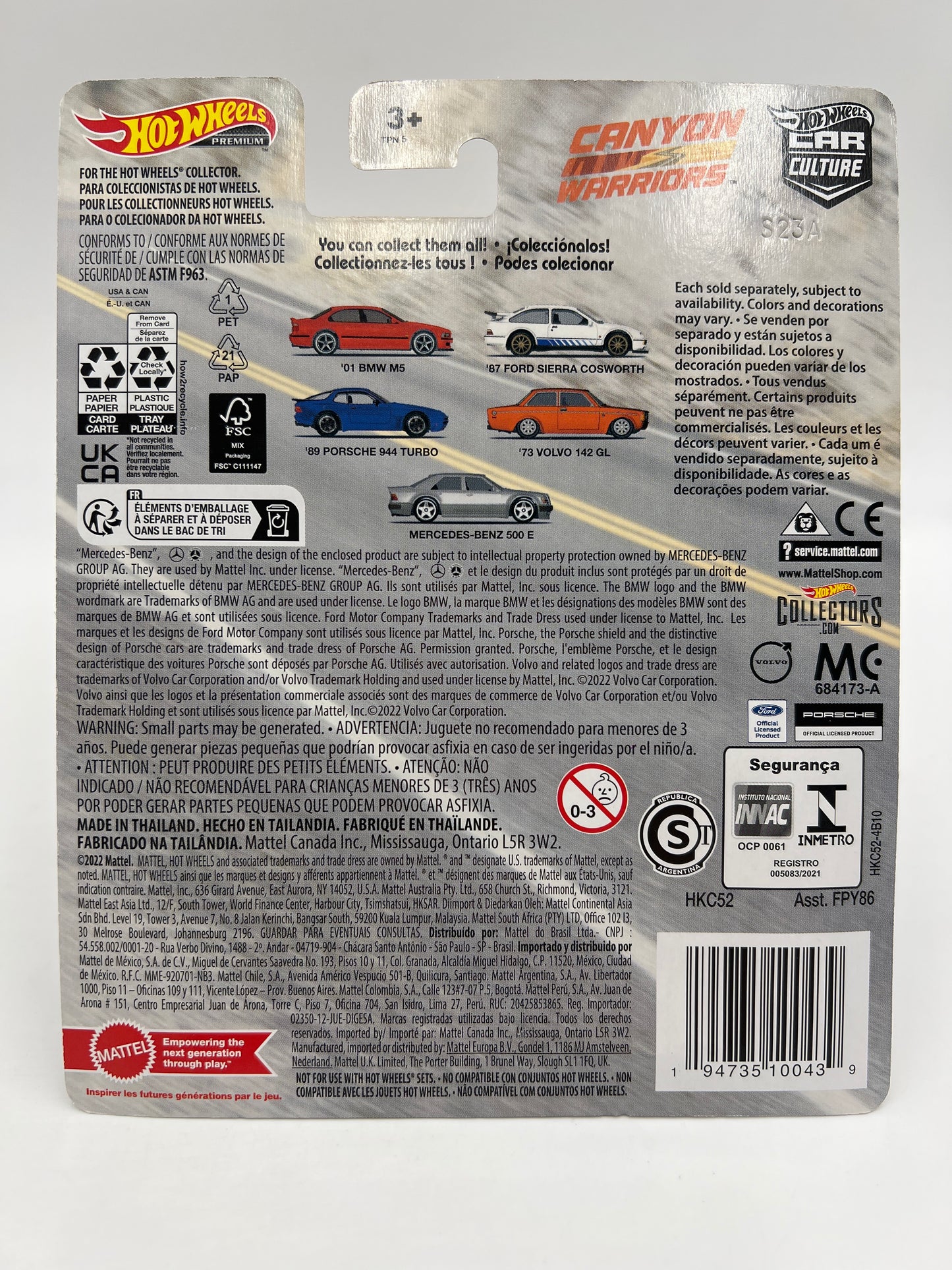 Hot Wheels Premium Canyon Warriors #1 01 BMW M5 Red Tampo Drop 257C