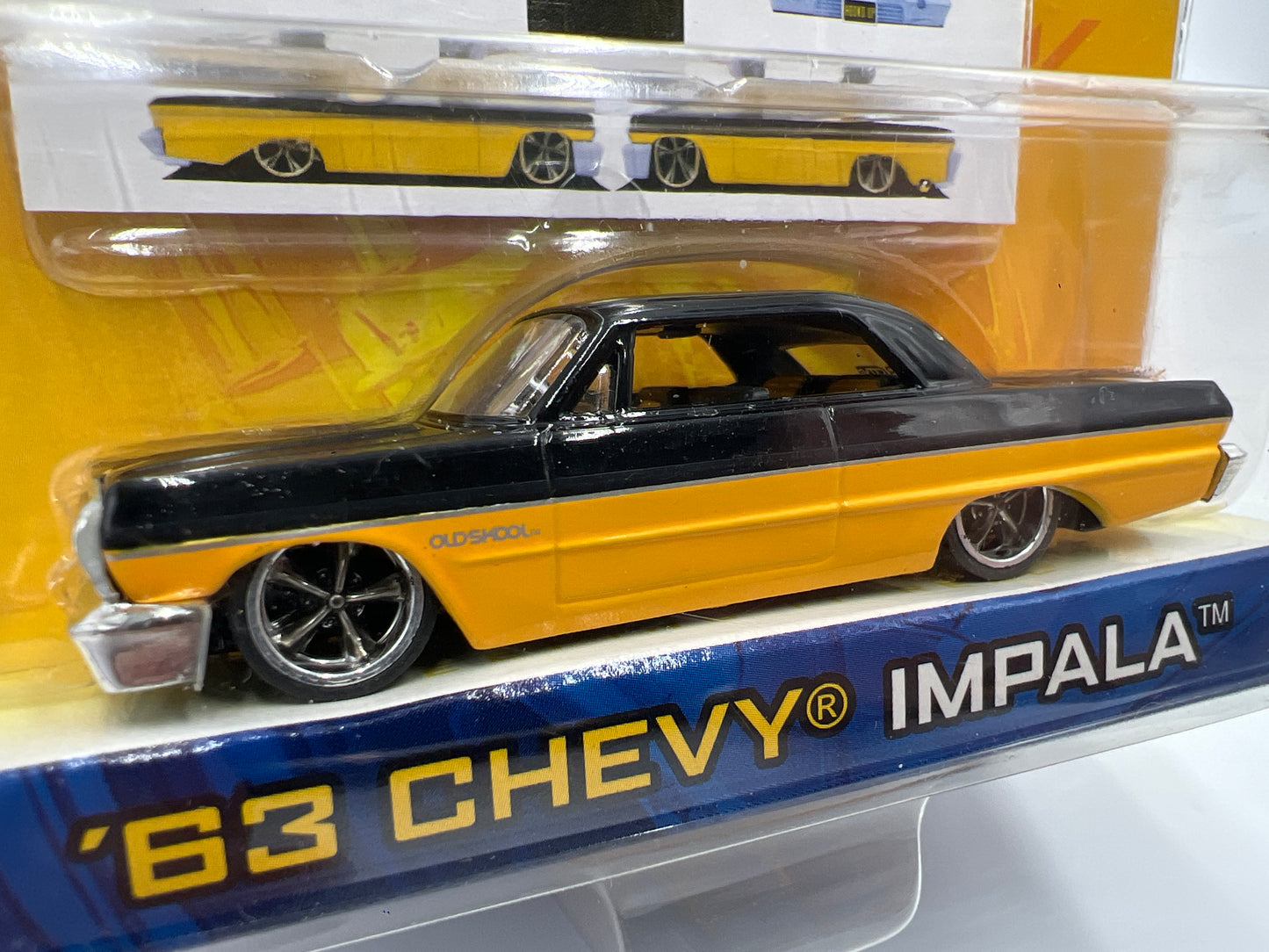 Jada Toys Dub City #90 63 Chevy Impala Yellow/Black 184F