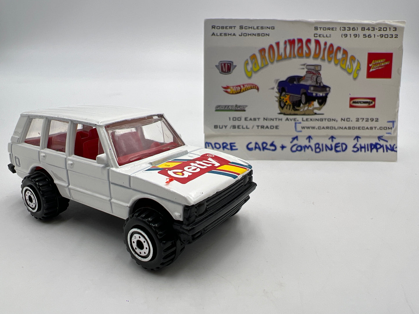 Hot Wheels 1991 Getty Promo Land Rover Range Rover White Loose