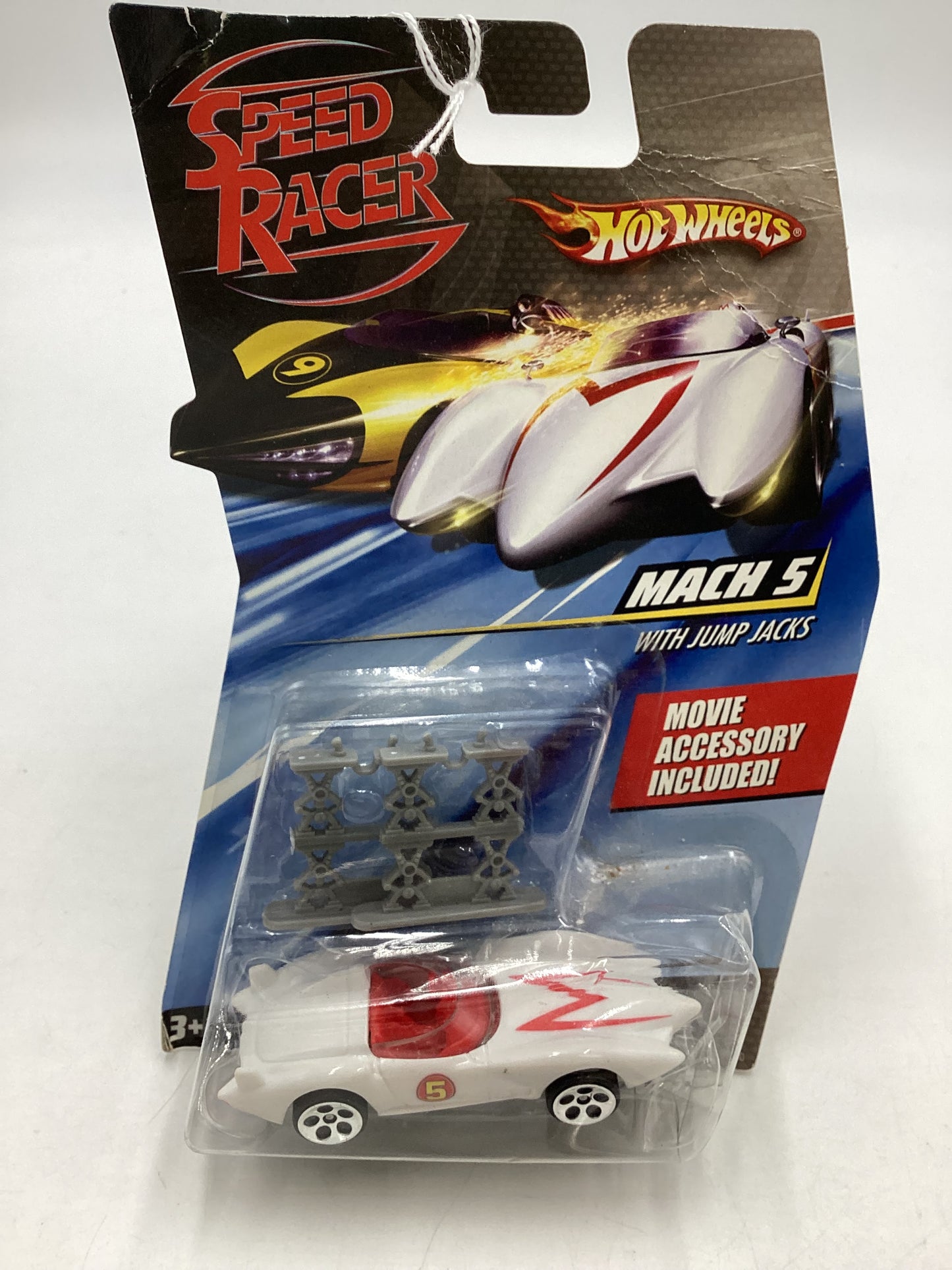 2007 Hot Wheels Speed Racer White Mach 5 (BAD CARD)