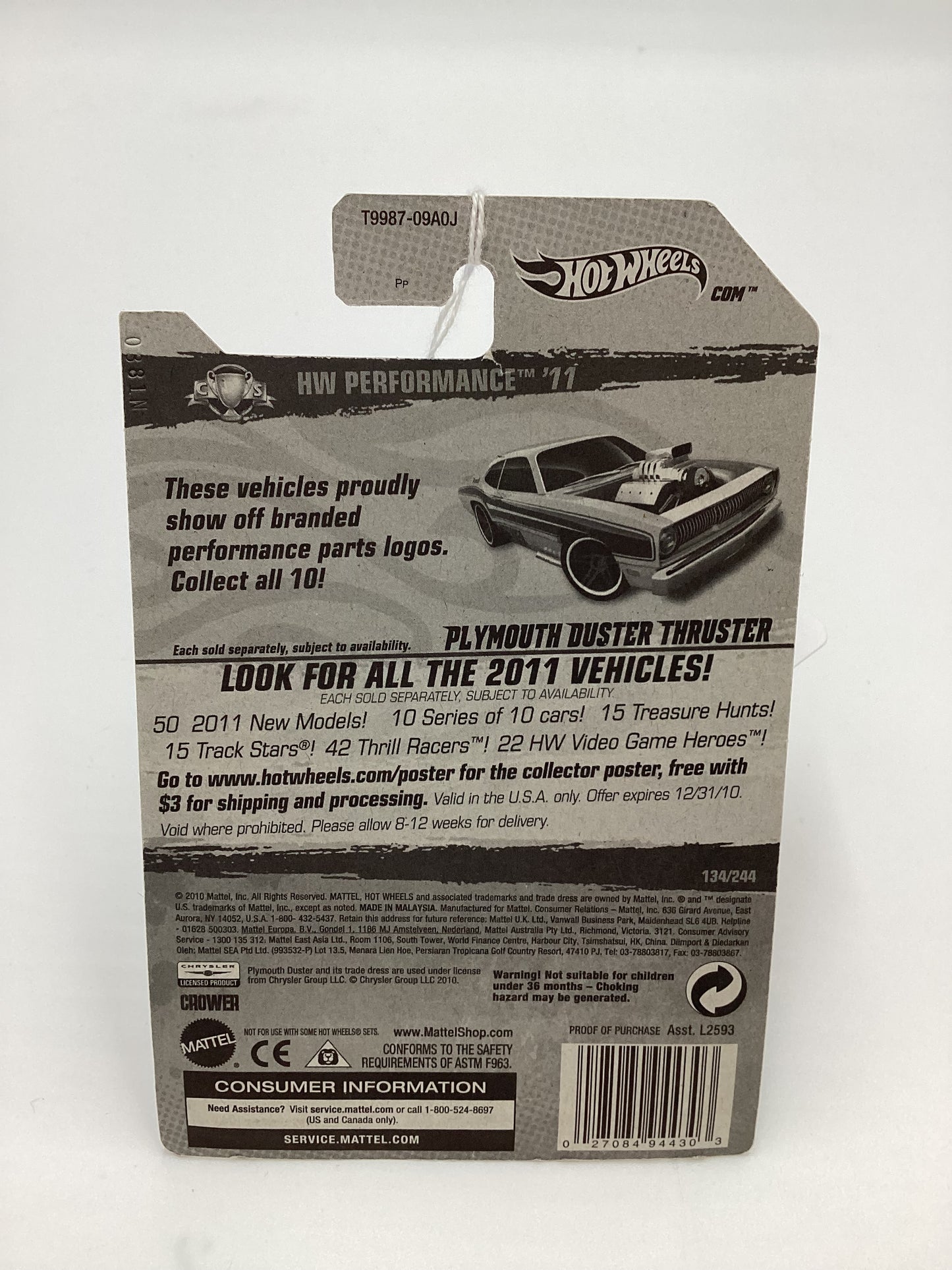 2011 Hot Wheels #134 Plymouth Duster Thruster Blue