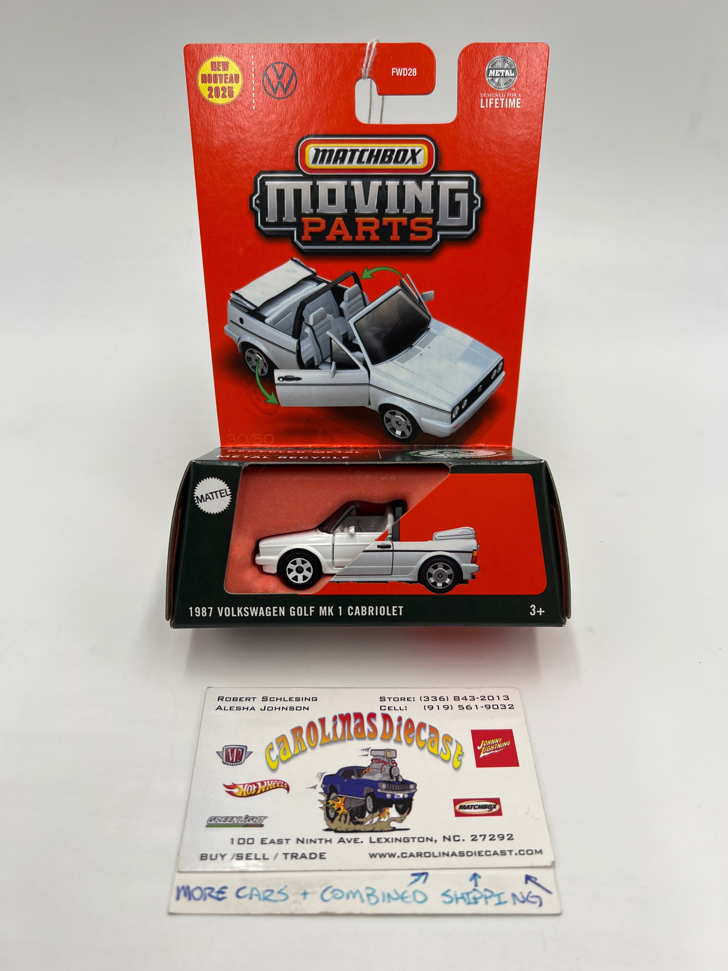 2025 Matchbox Moving Parts #30 1987 Volkswagen Golf MK 1 Cabriolet
