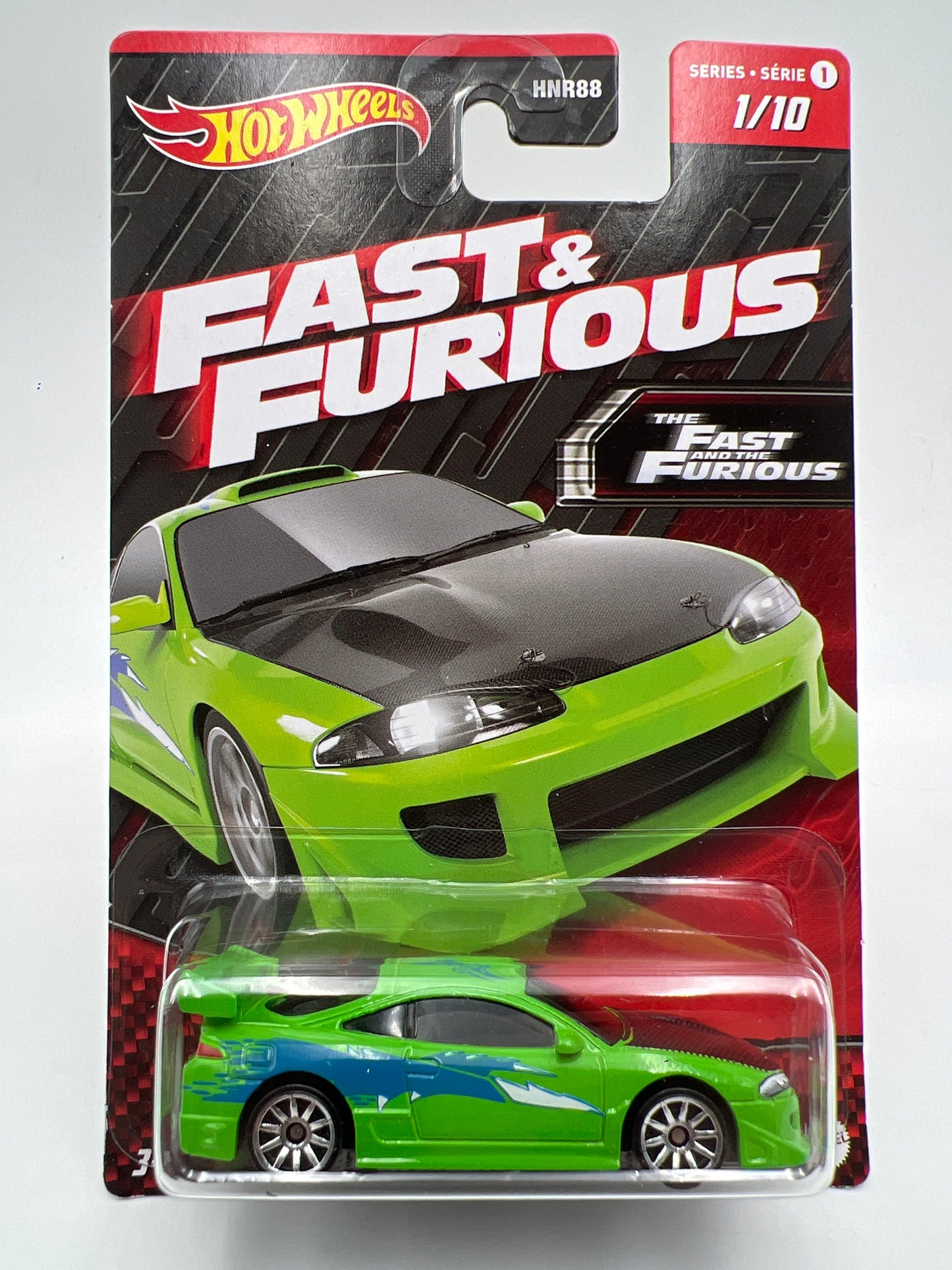 Hot Wheels Fast & Furious Series 1 #1 95 Misubishi Eclipse Green W/Protector