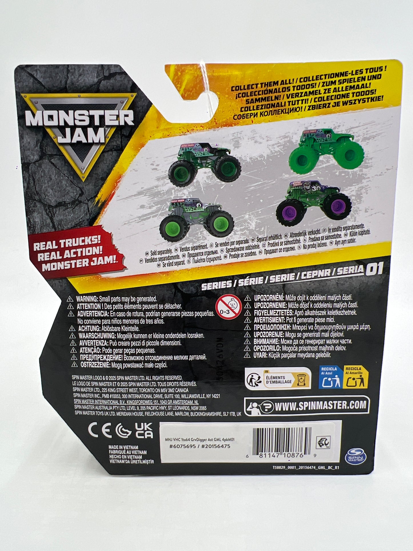 Monster Jam Series 1 Grave Digger Gray W/Green Wheels