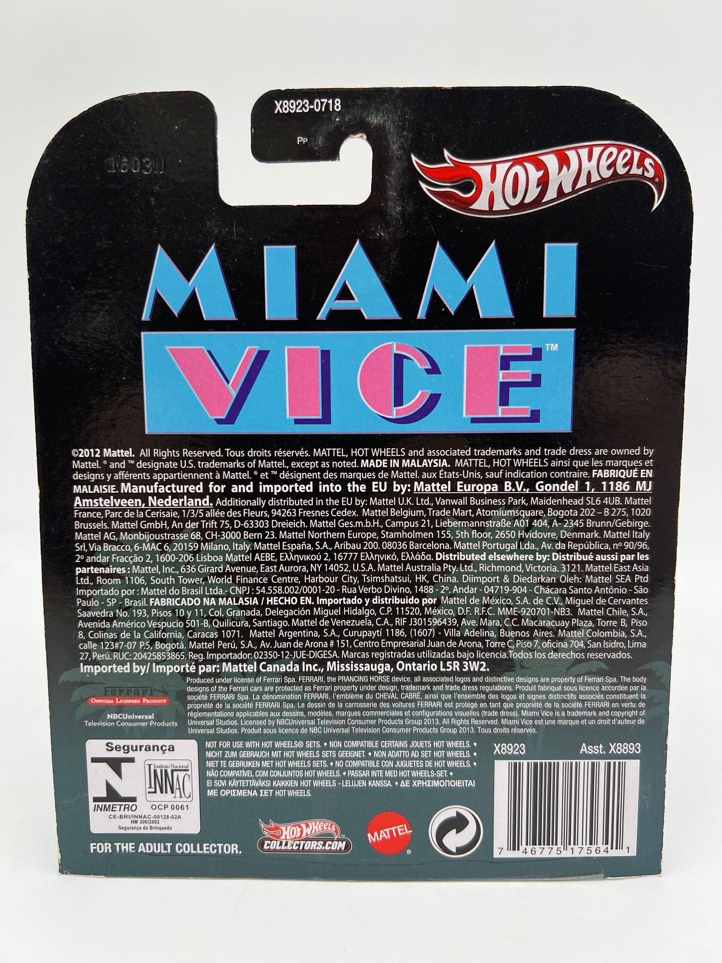 Hot Wheels Retro Entertainment Miami Vice Ferrari 365 GTS4 Daytona Spyder W/Protector