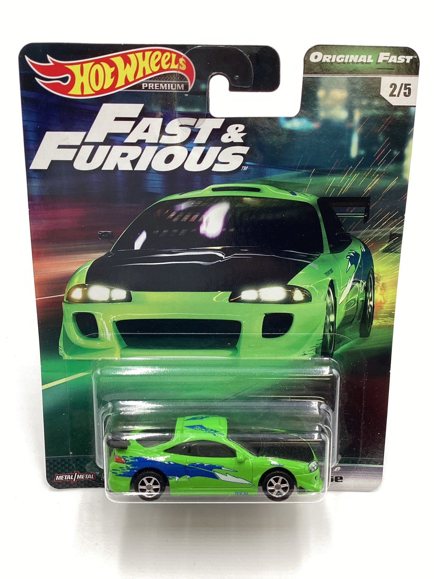 Hot Wheels Premium Fast & Furious Original Fast #2 95 Mitsubishi Eclipse Green W/Protector