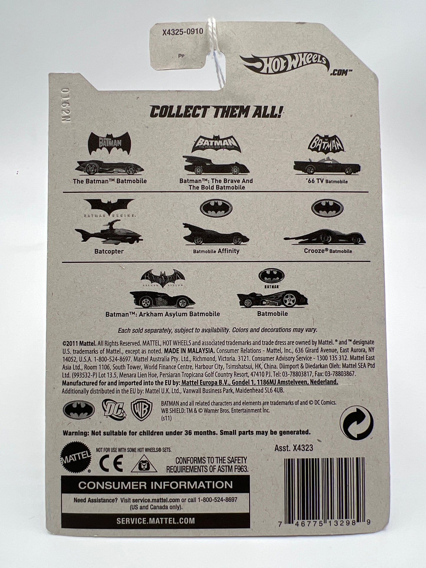 2011 Hot Wheels Batman Series #02 Batman: The Brave And The Bold Batmobile Black 117E