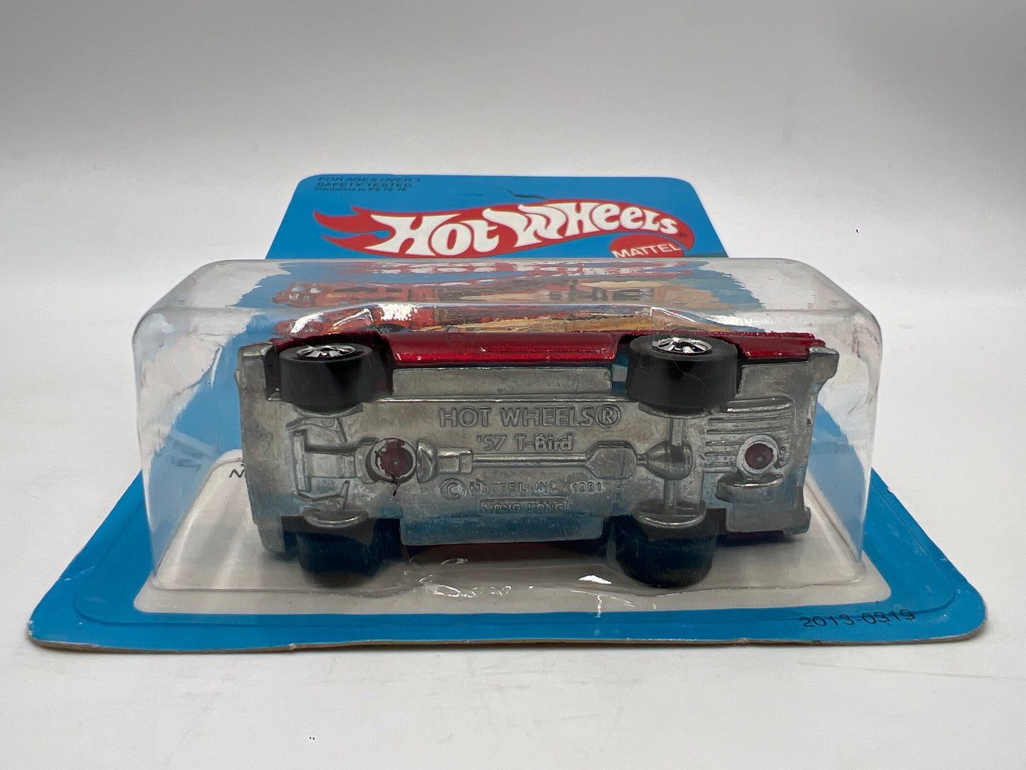 Hot Wheels Original 1982 #2013 57 T-Bird Red Unpunched W/Protector Blister Not Perfect