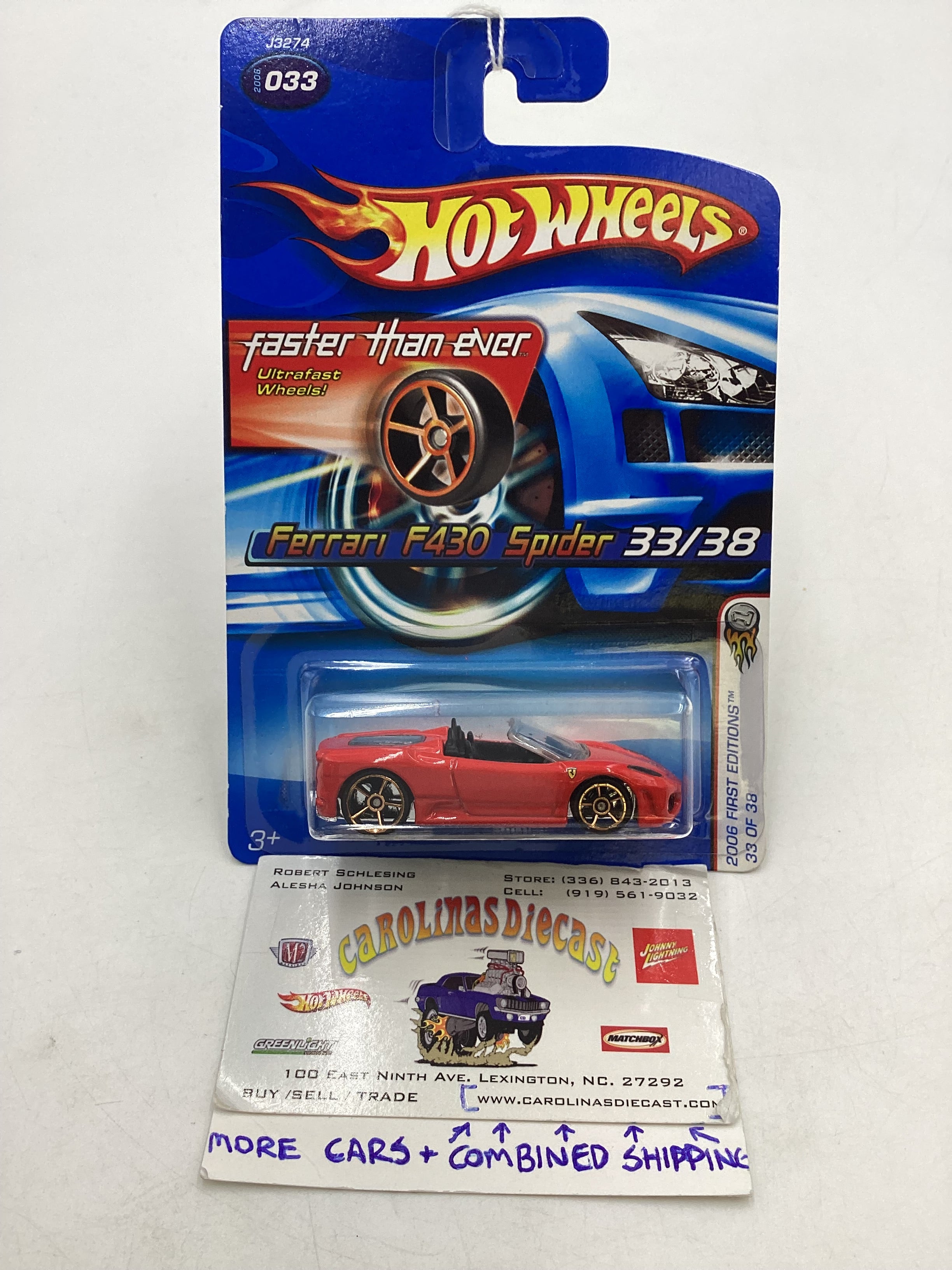 2006 Hot Wheels #033 Ferrari F430 Spider Red FTE – carolinasdiecast