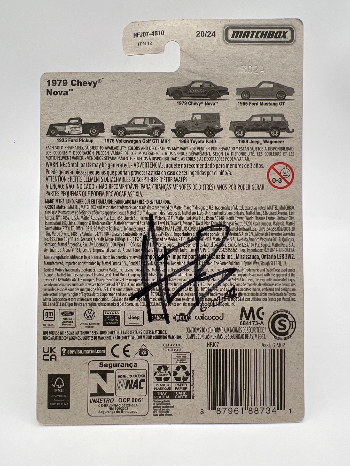 Matchbox Retro Series 1979 Chevy Nova Orange Wheel Swap Custom On Card W/Protector SR