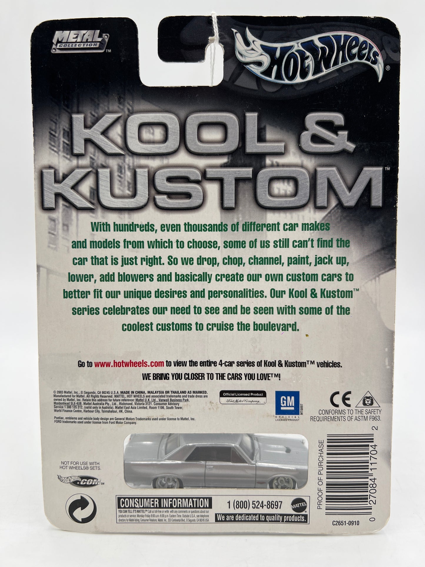 Hot Wheels Premium Kool & Kustom #1 Pontiac GTO Silver 245O