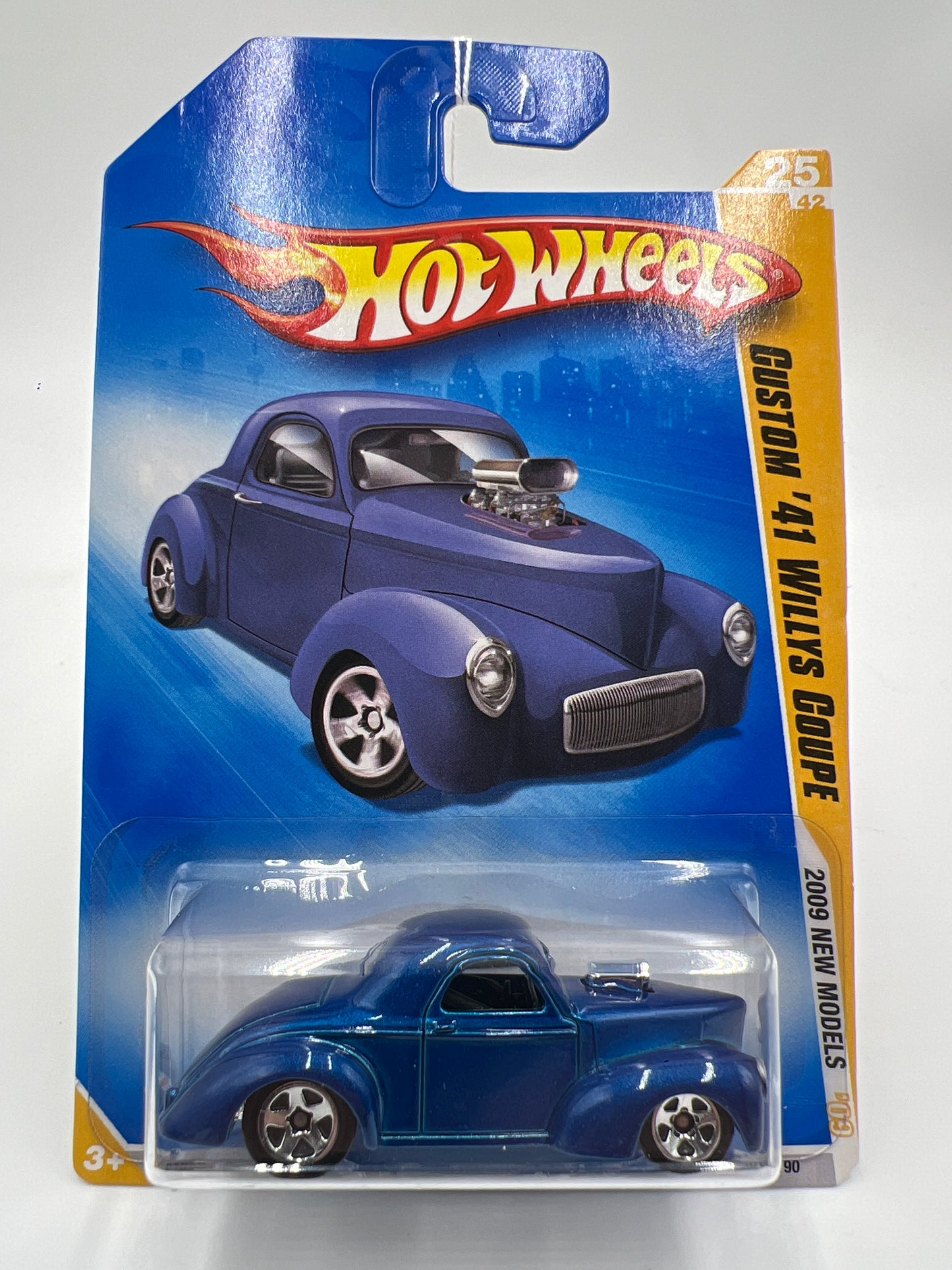 2009 Hot Wheels New Models #25 Custom 41 Willys Coupe Blue 34F