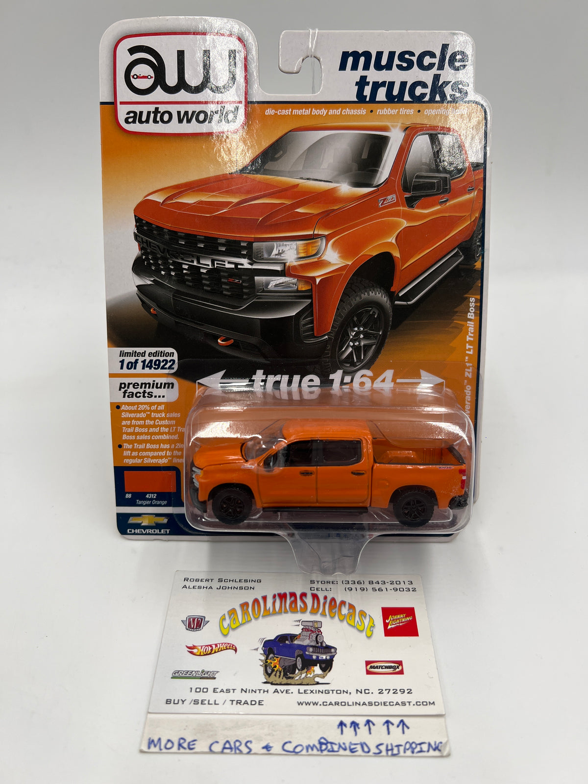 Auto World Muscle Trucks Release 5 Version A 2020 Chevy Silverado ZL1 LT Trail Boss Orange 183C