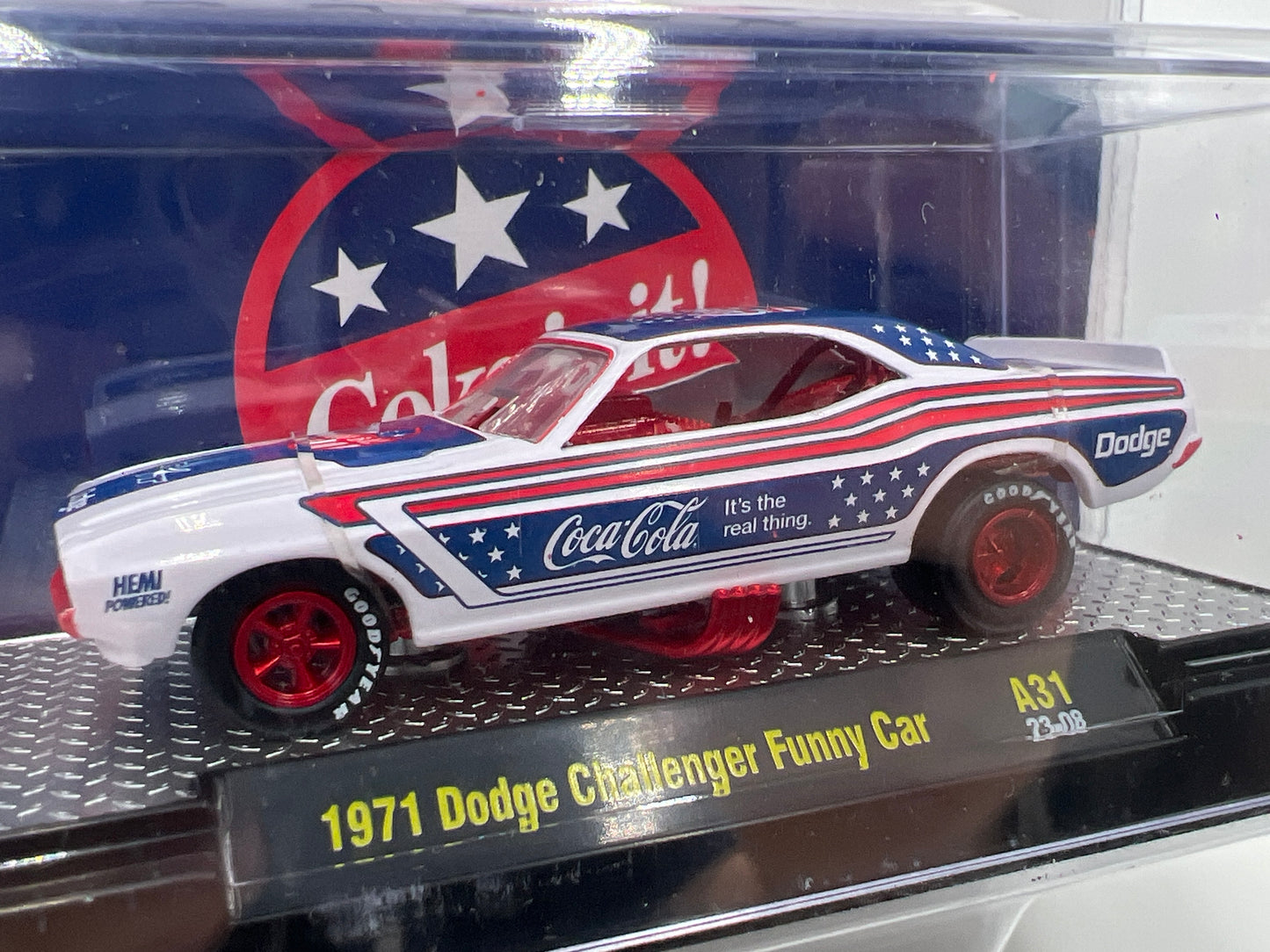 M2 Machines Coca Cola CHASE 1971 Dodge Challenger Funny Car A31