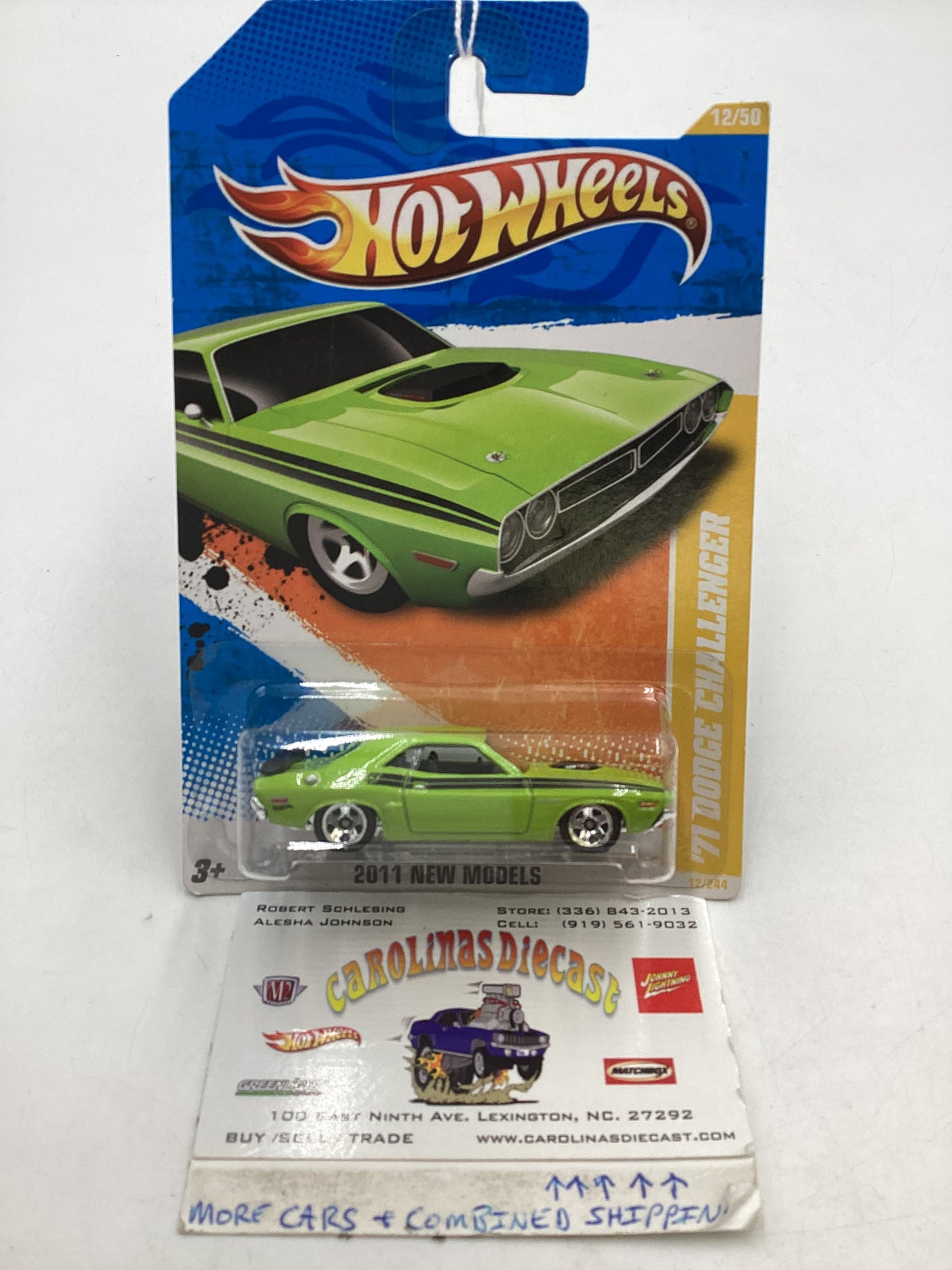 2011 Hot Wheels #12 71 Dodge Challenger Green 46H