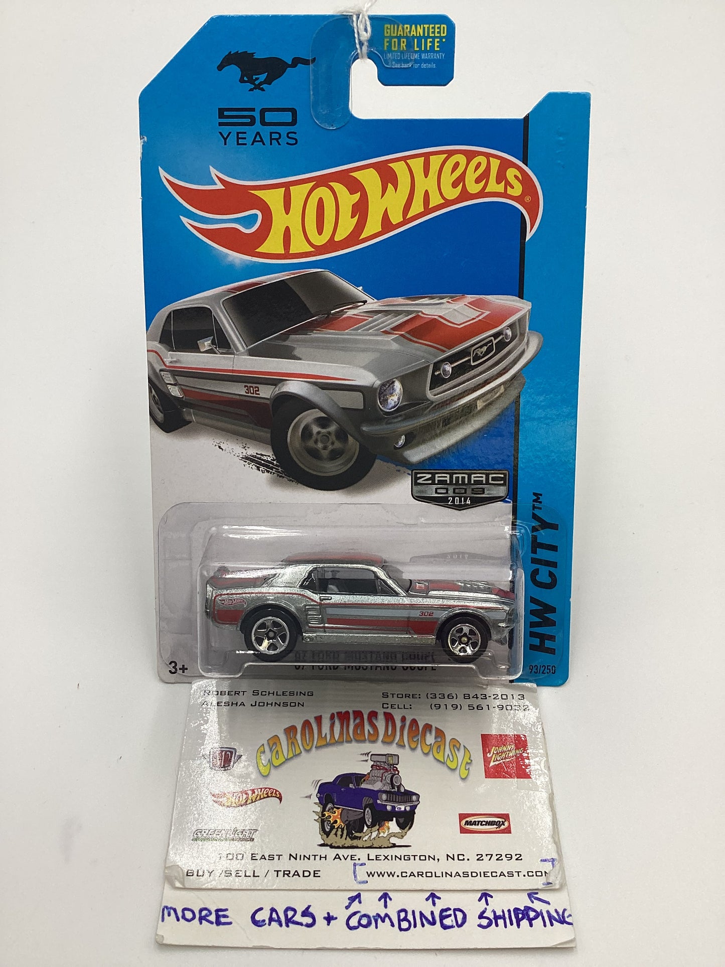 2014 Hot Wheels Zamac 009 #93 67 Ford Mustang Coupe