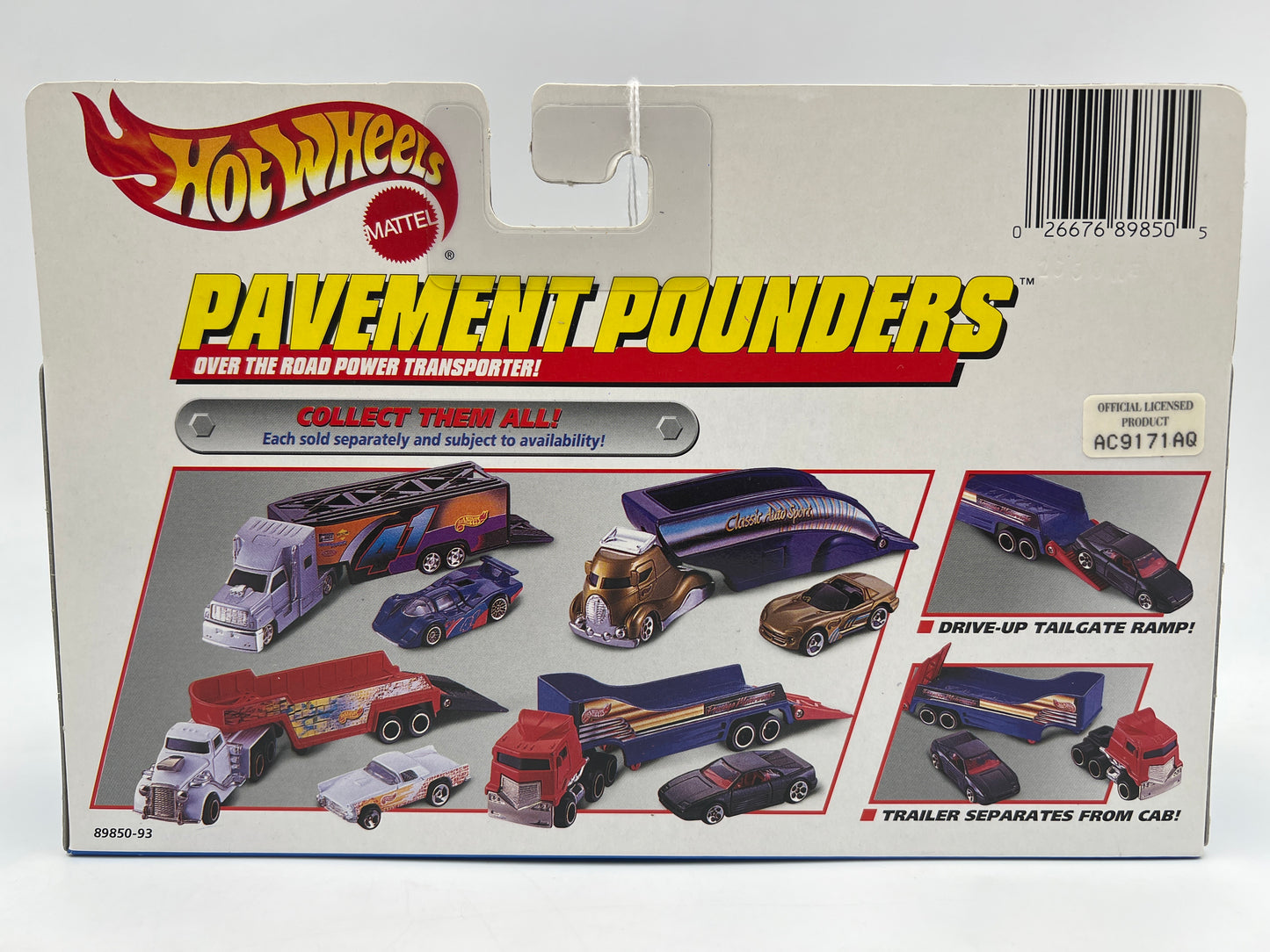 Hot Wheels Pavement Pounders Ferrari 348 Black W/Transporter Truck