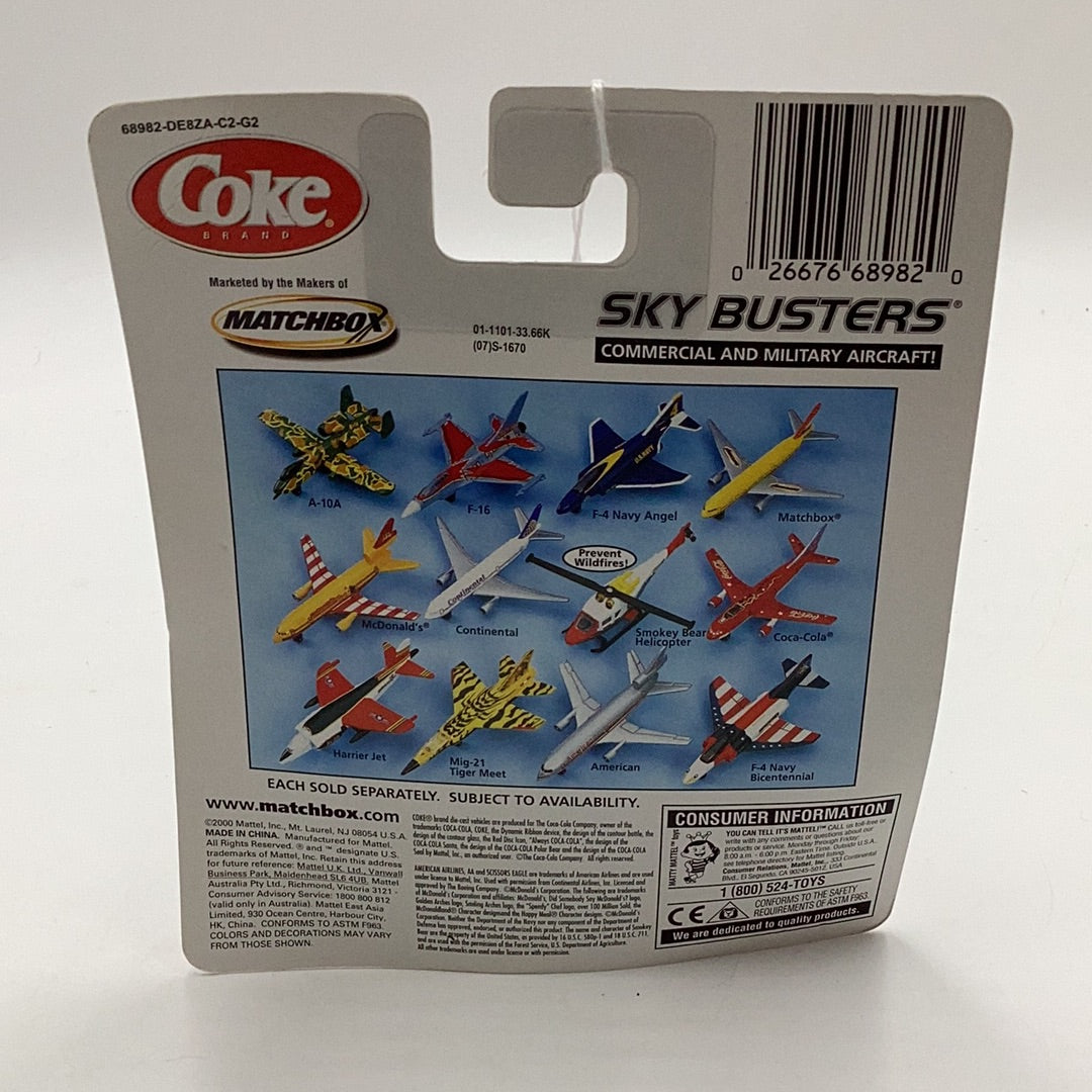 2000 Matchbox Sky Busters Coca Cola plane 113B