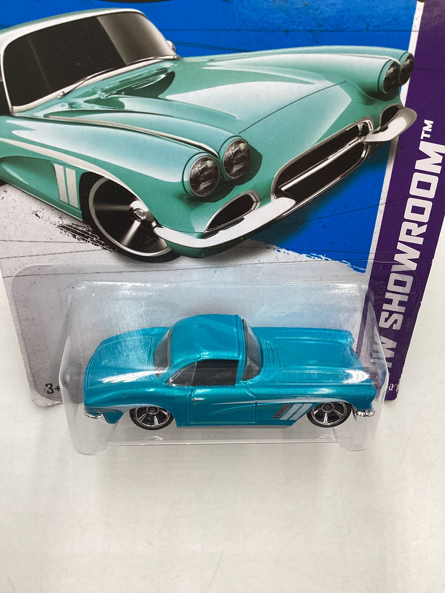 2013 Hot Wheels #207 62 Corvette Light Blue 5C