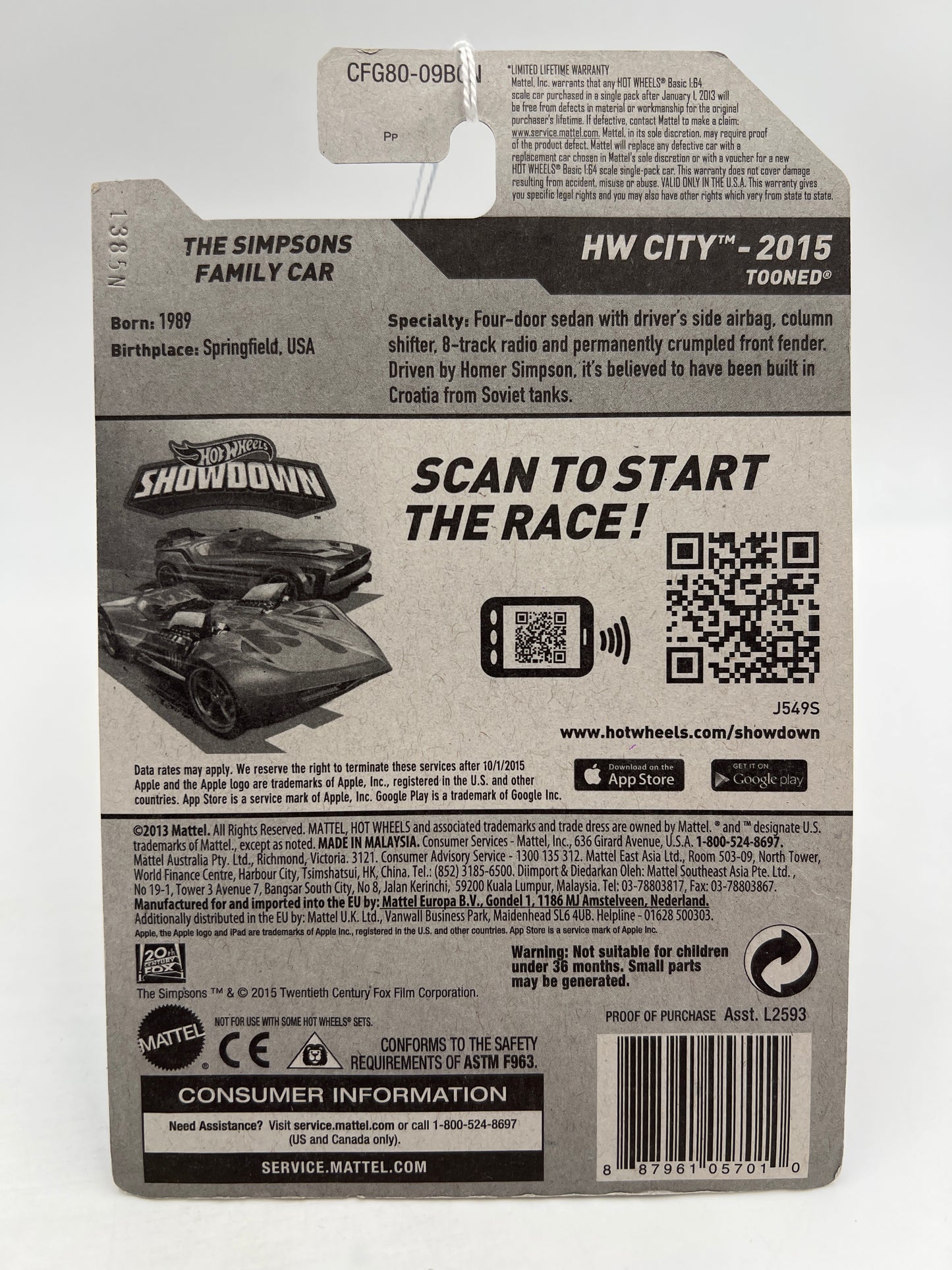 2015 Hot Wheels City #56 The Simpsons Family Car Pink 123A