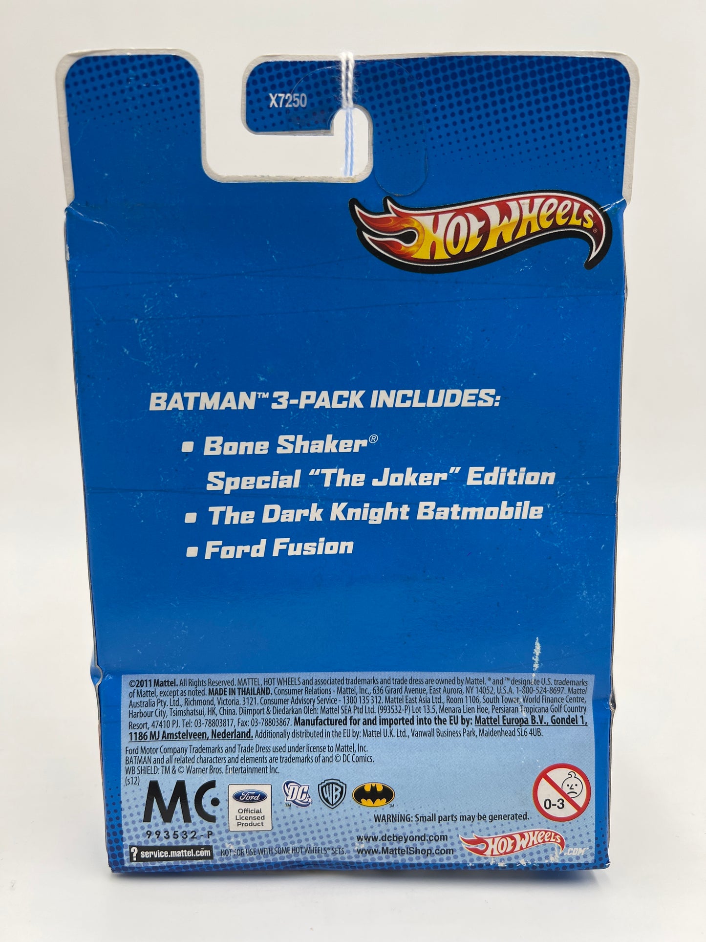 Hot Wheels 3 Pack Batman The Dark Knight Bone Shaker/Ford Fusion/Batmobile Card Not Perfect SR